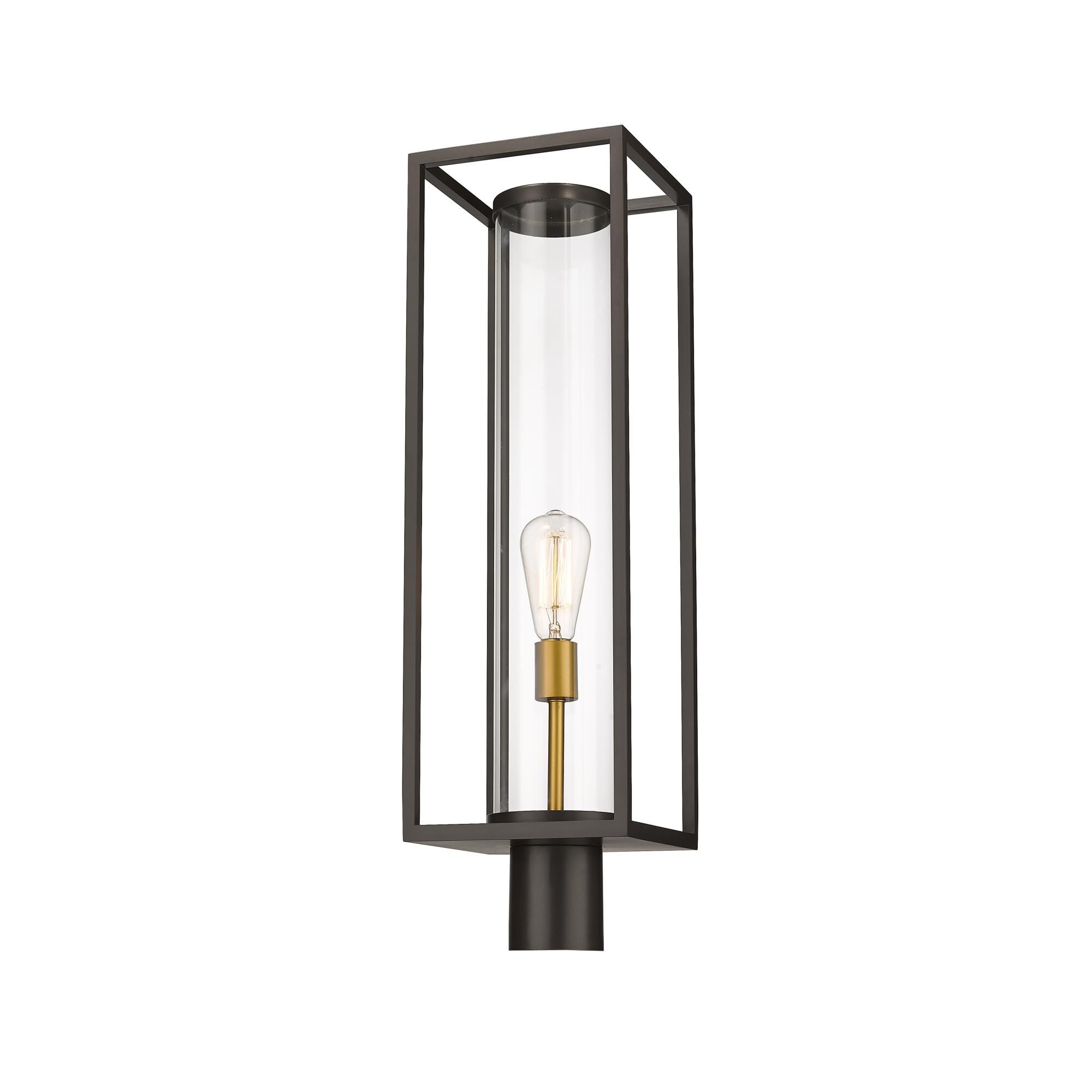 Shown in Deep Bronze + Outdoor Brass finish and Glass shade