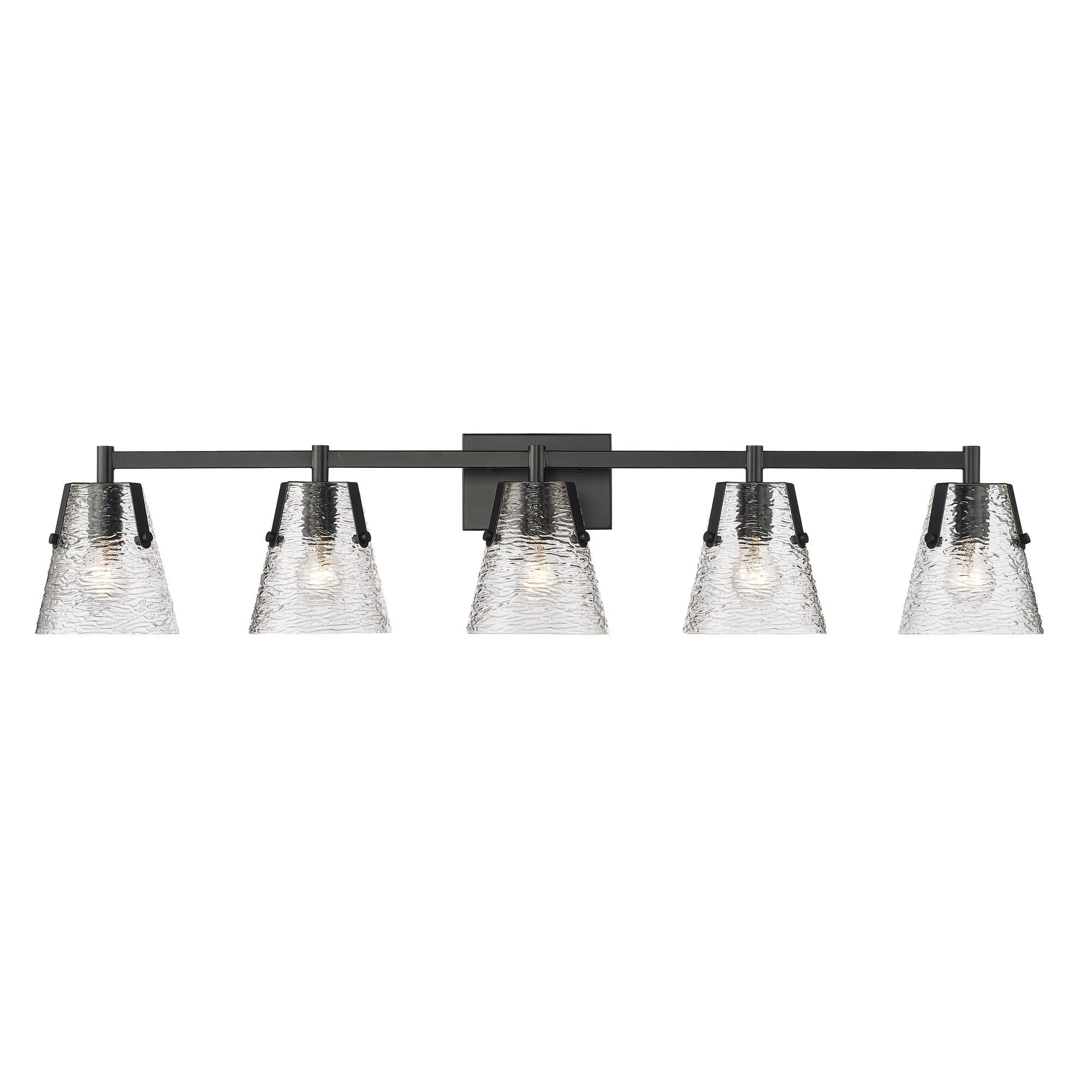 Shown in Chrome finish and Clear Ribbed glass