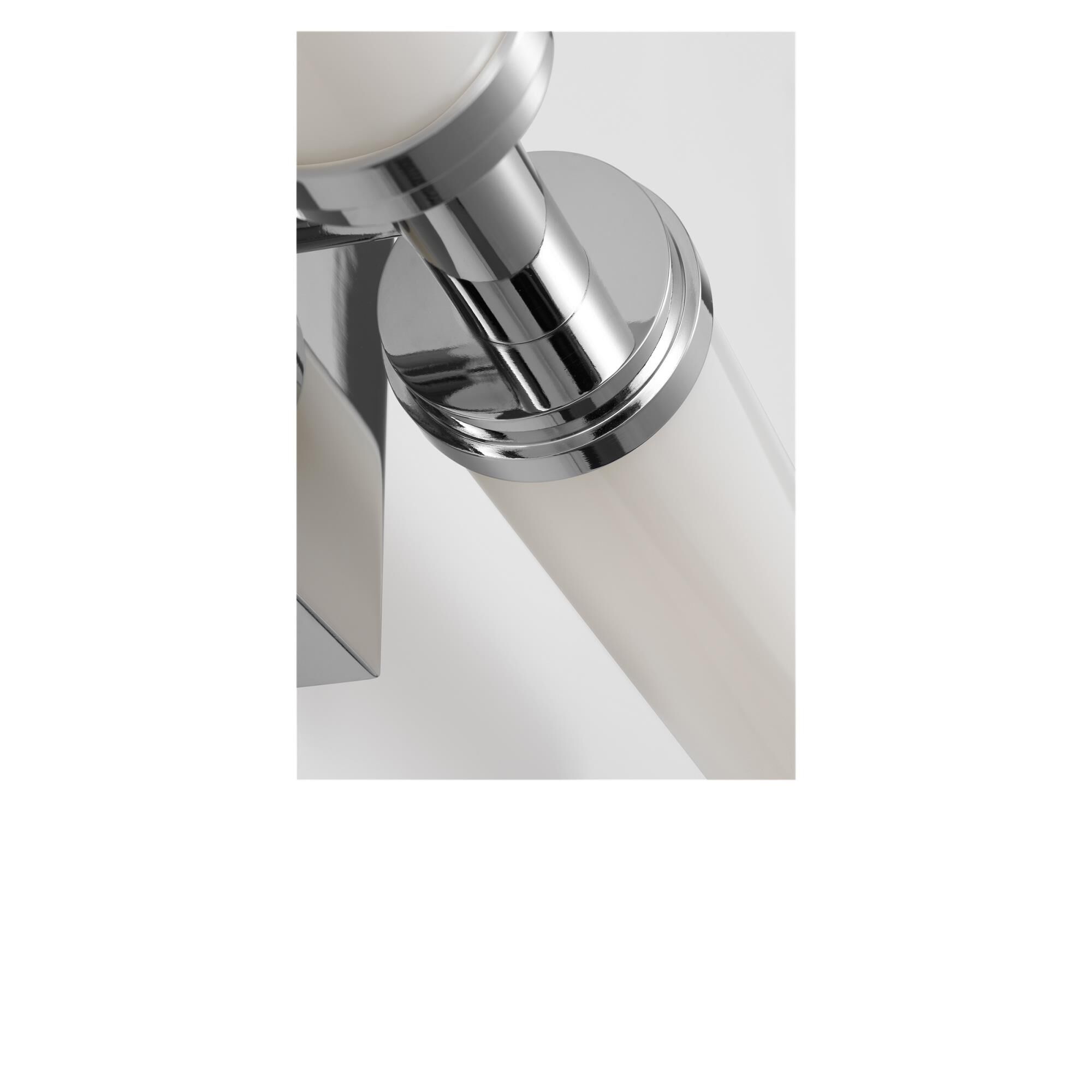 Shown in Chrome finish and White Acrylic shade