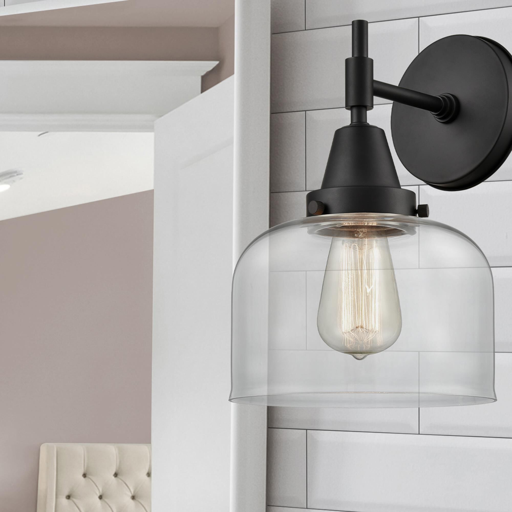 Shown in Matte Black finish and Clear Large Cone glass