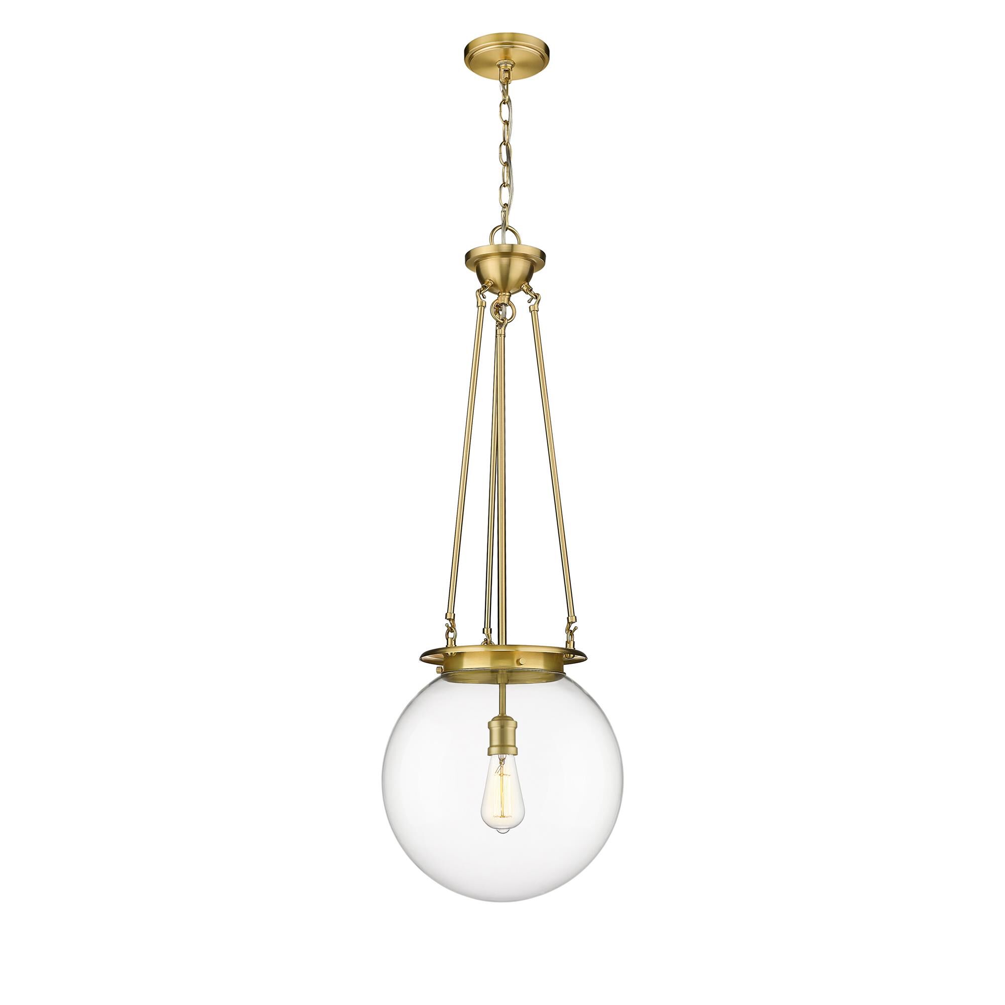 Shown in Satin Gold finish and Clear glass