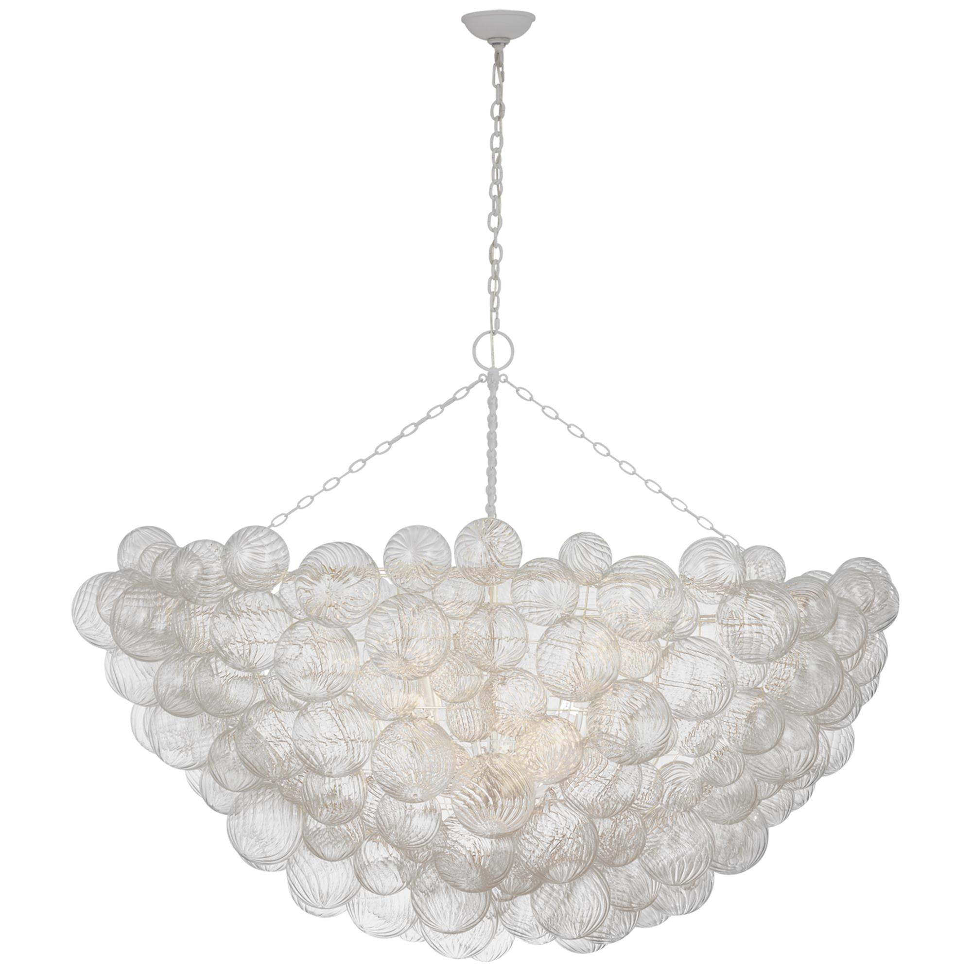 Shown in Plaster White And Clear Swirled Glass finish