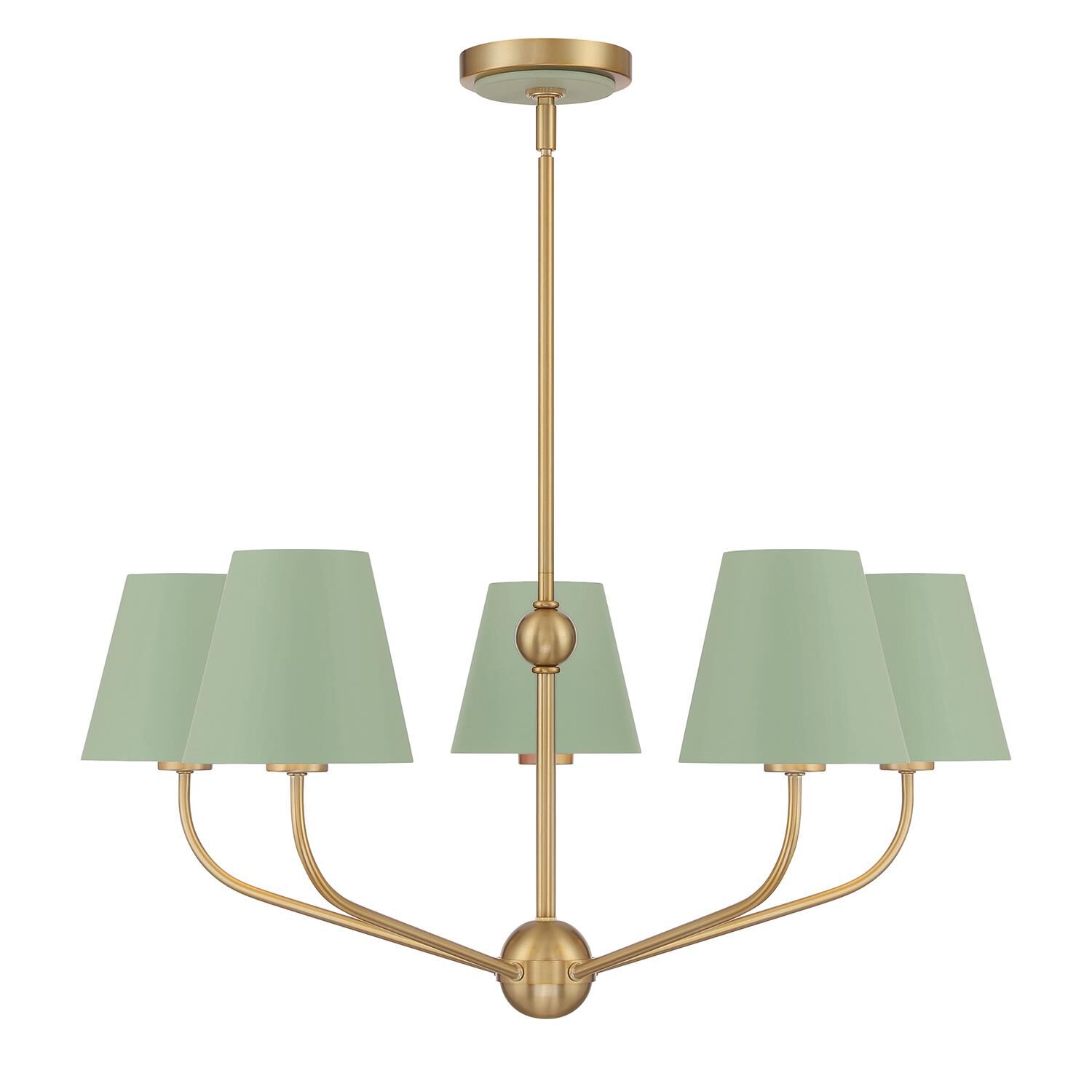 Shown in Vibrant Gold and Green finish and Steel shade