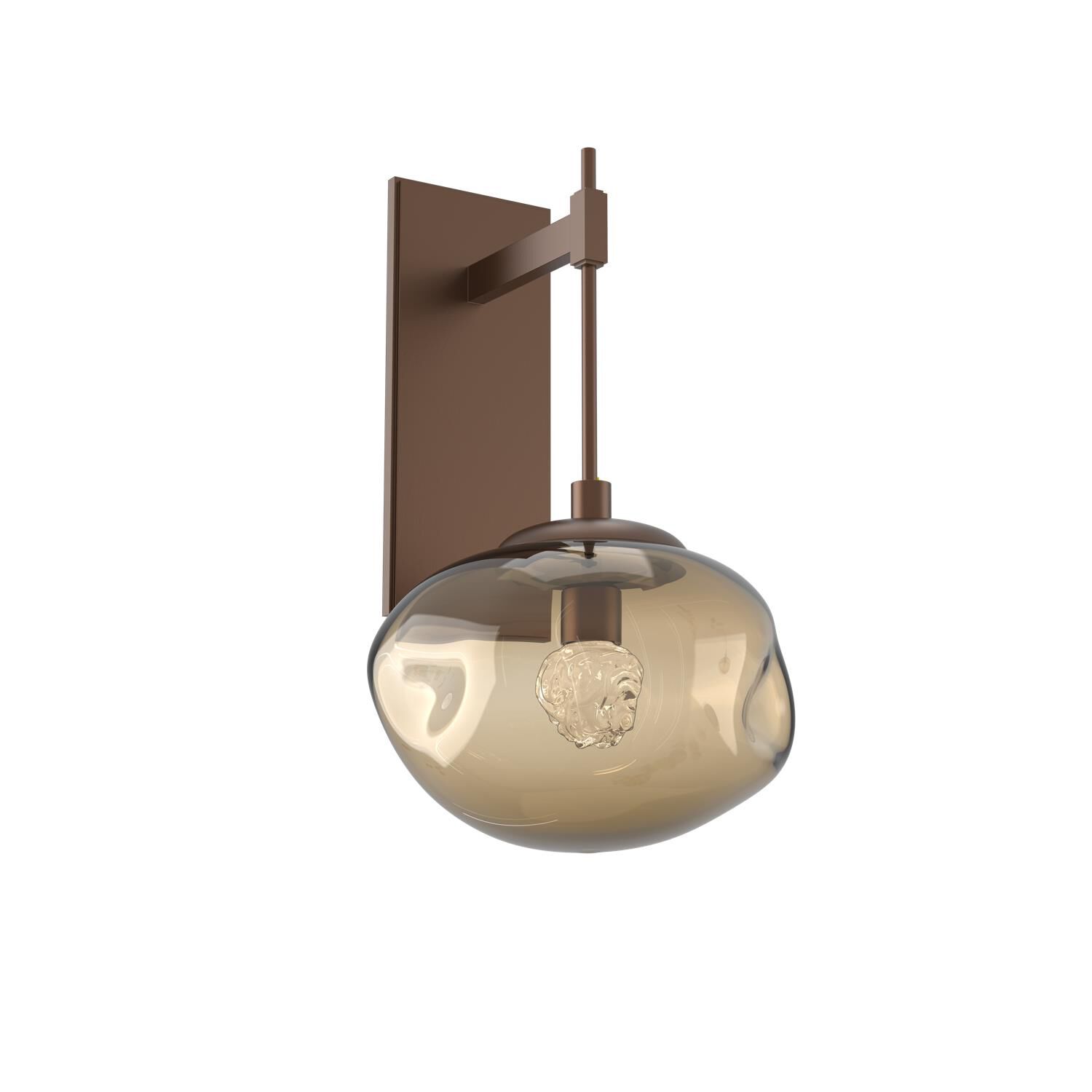 Shown in Burnished Bronze finish and Floret Inner And Bronze Outer glass