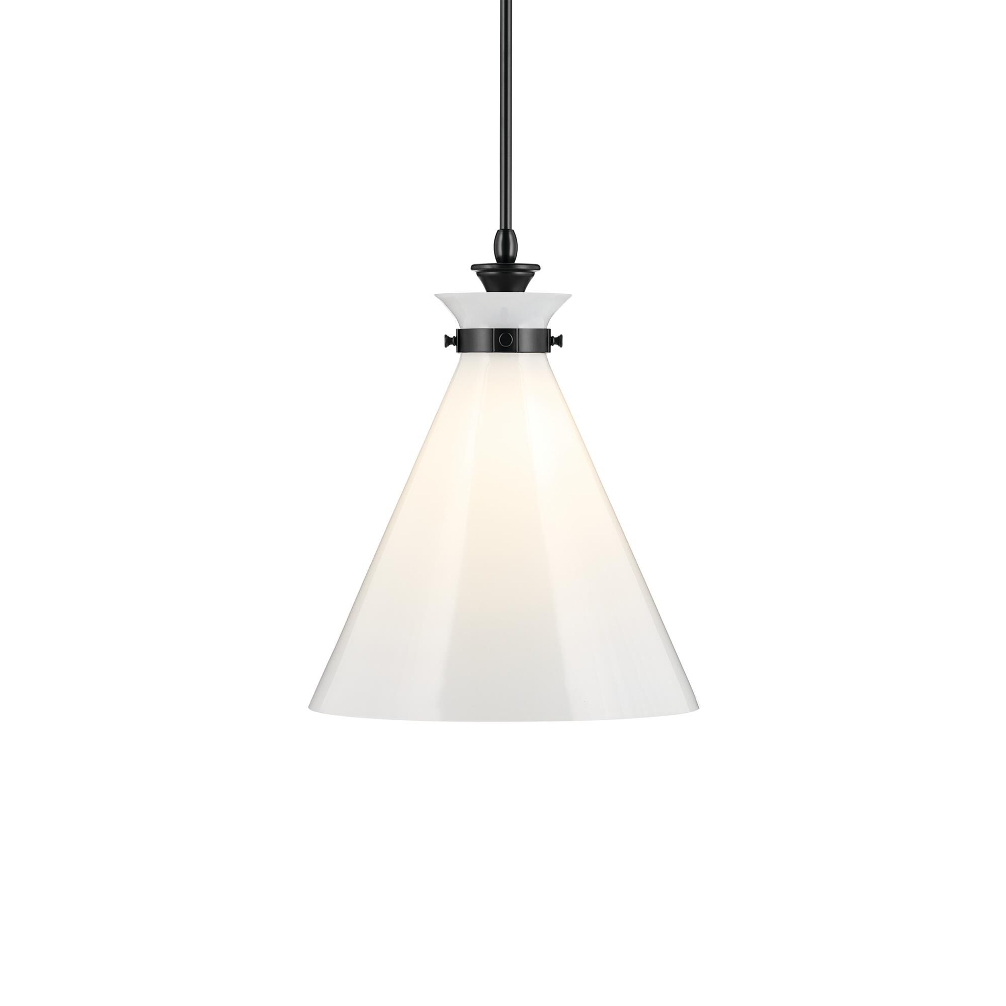 Shown in Black finish and Opal glass