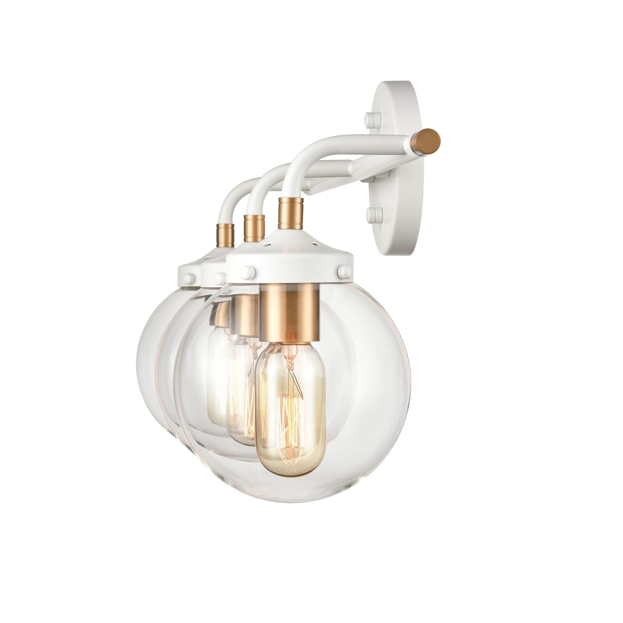 Shown in White finish and Clear glass