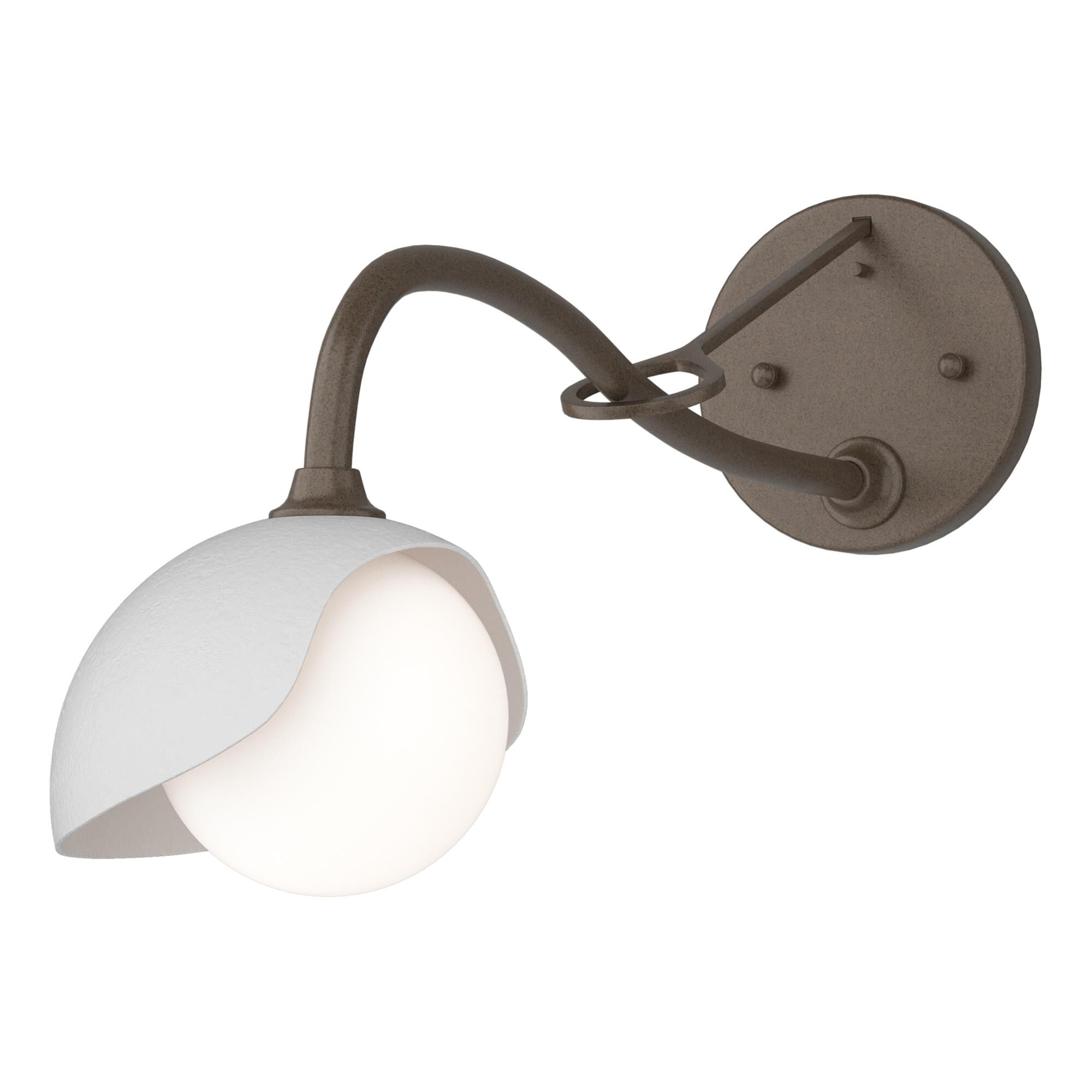 Shown in Bronze finish and Opal glass and White accent