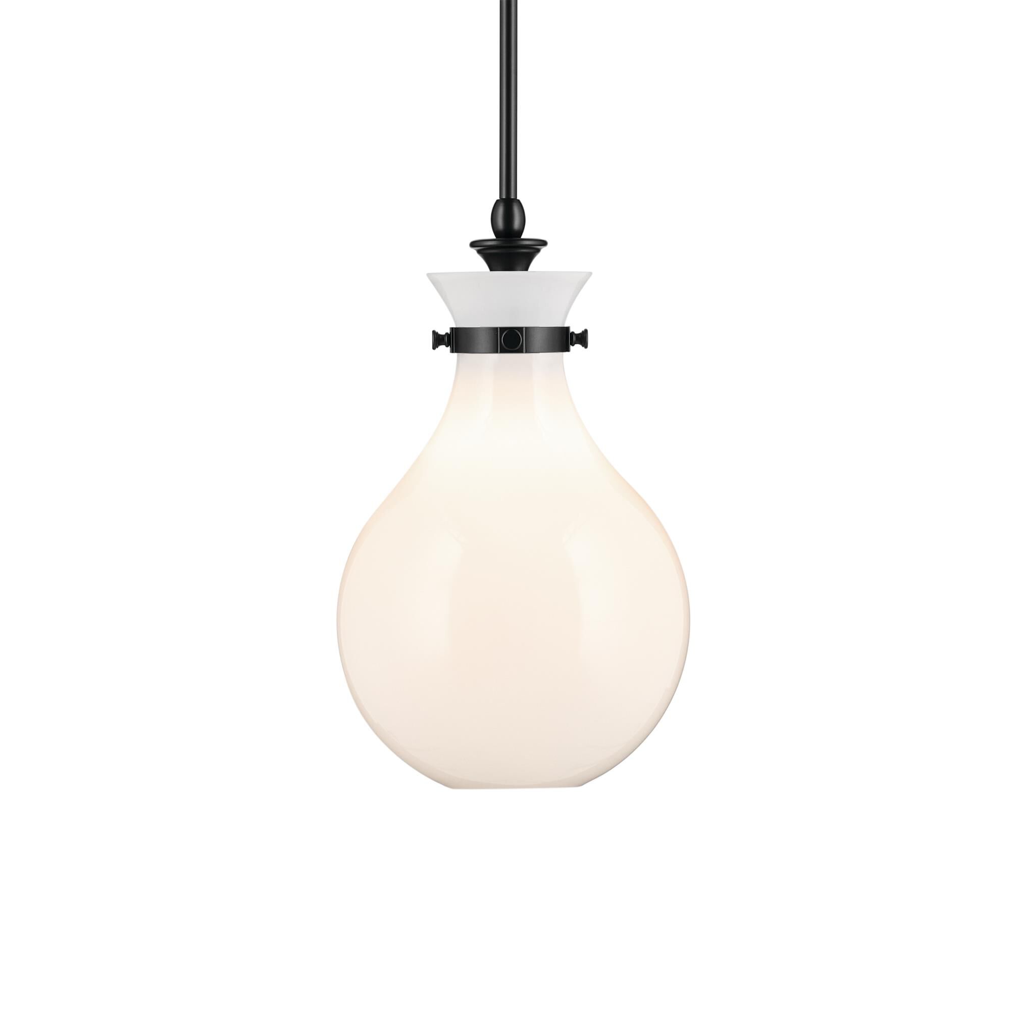 Shown in Black finish and Opal glass