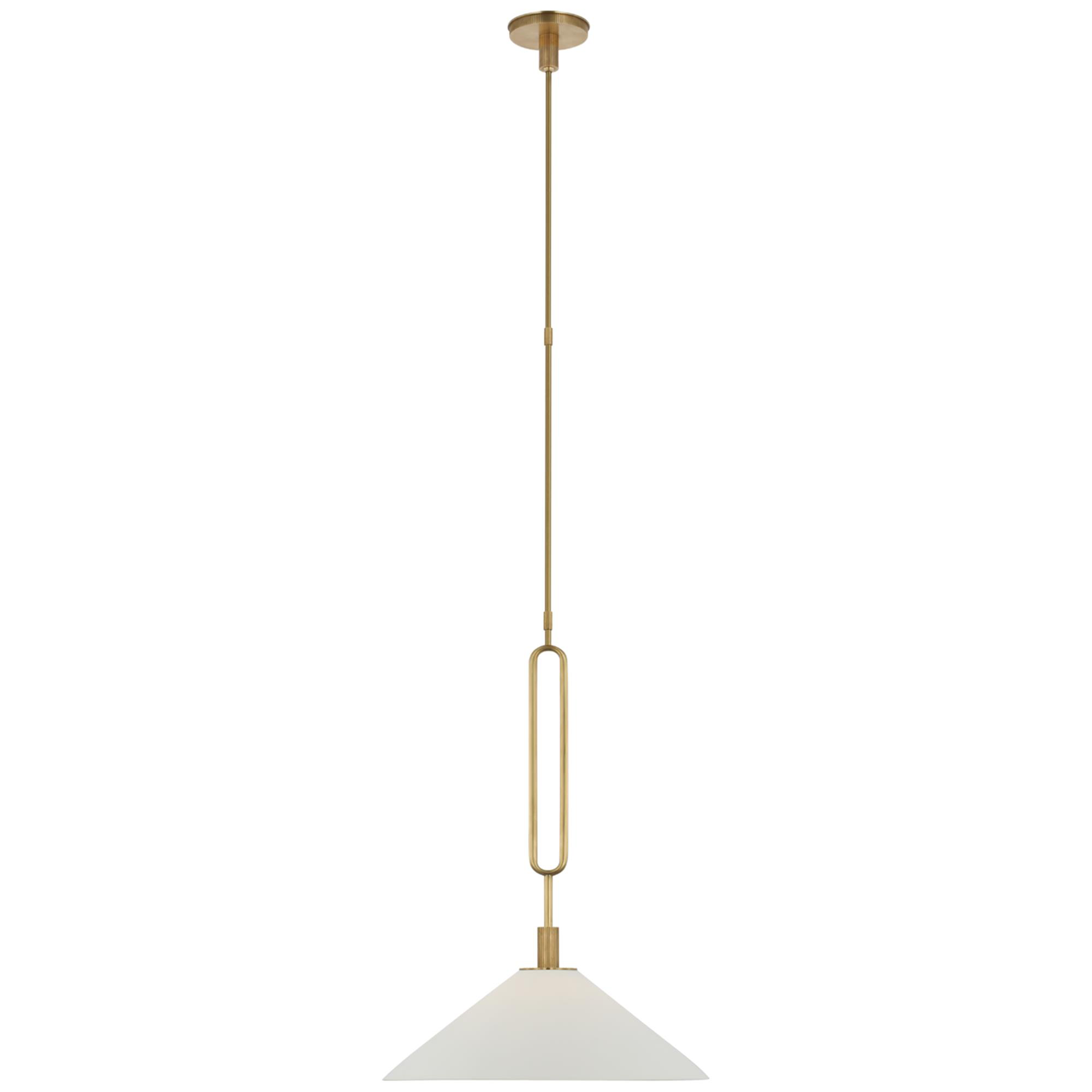 Shown in Antique Brass finish and Bisque shade