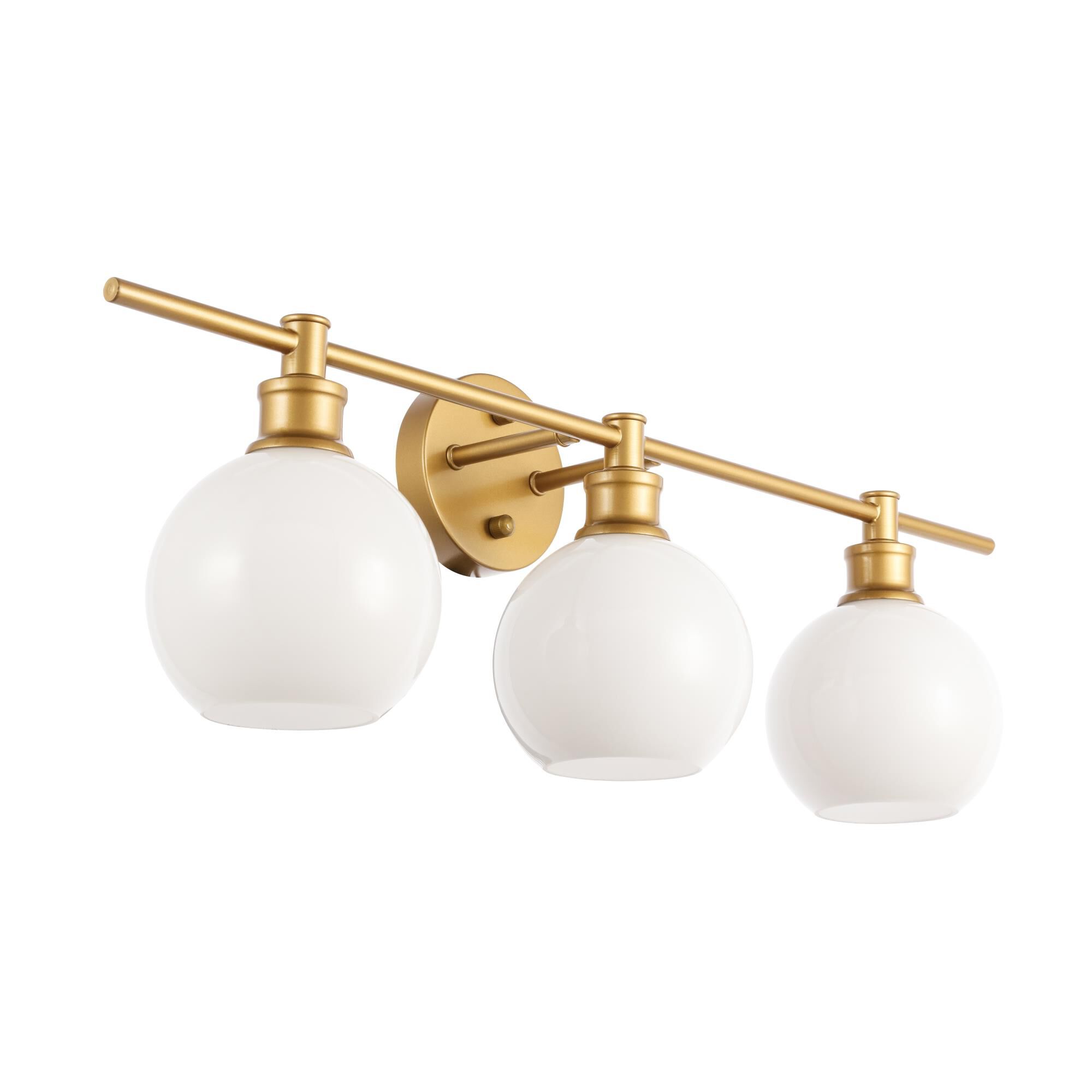 Shown in Brass finish and Frosted White  glass