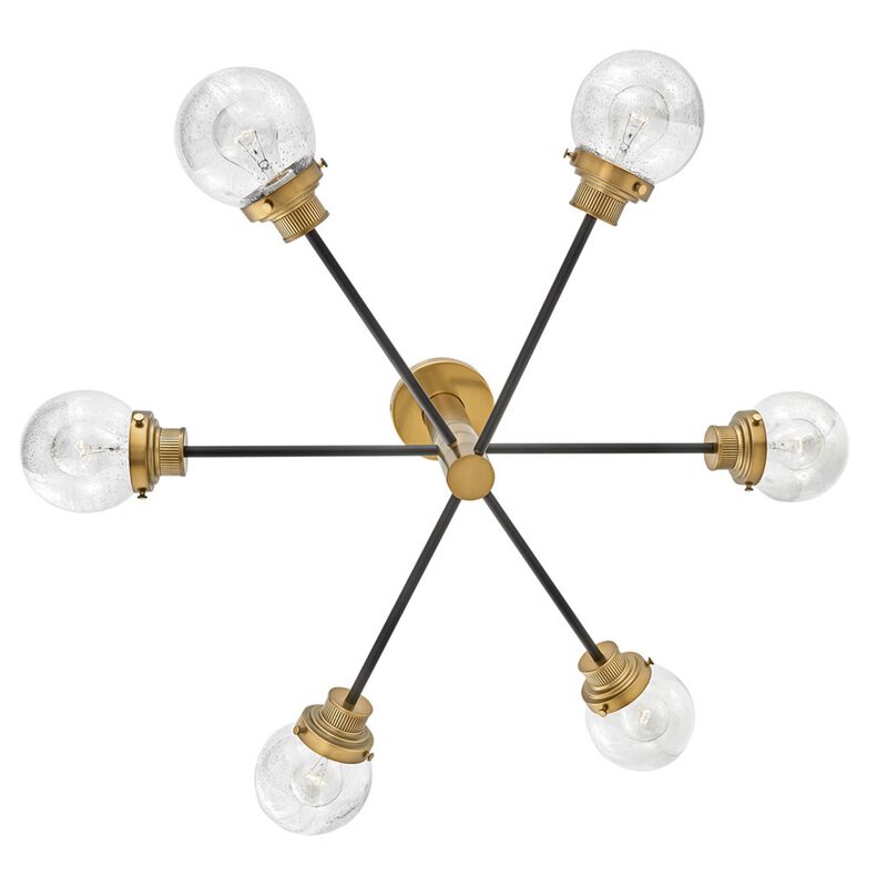 Poppy 36 Inch 6 Light Semi Flush Mount by Hinkley