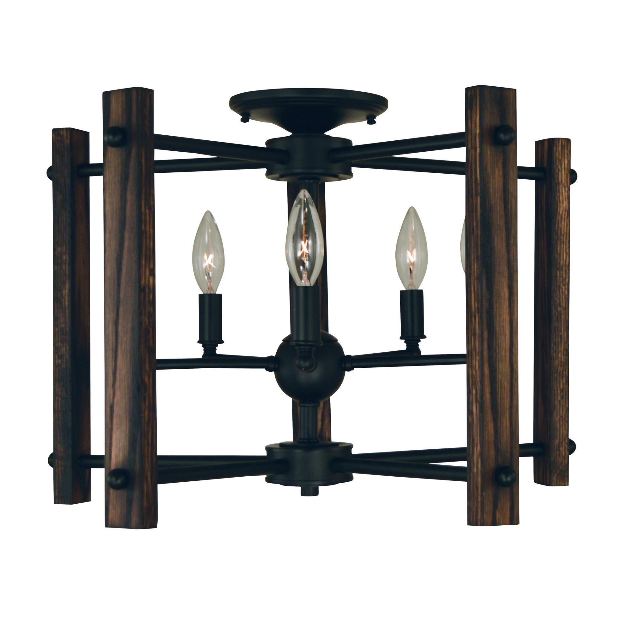 Modern Farmhouse 18 Inch 5 Light Semi Flush Mount by Framburg
