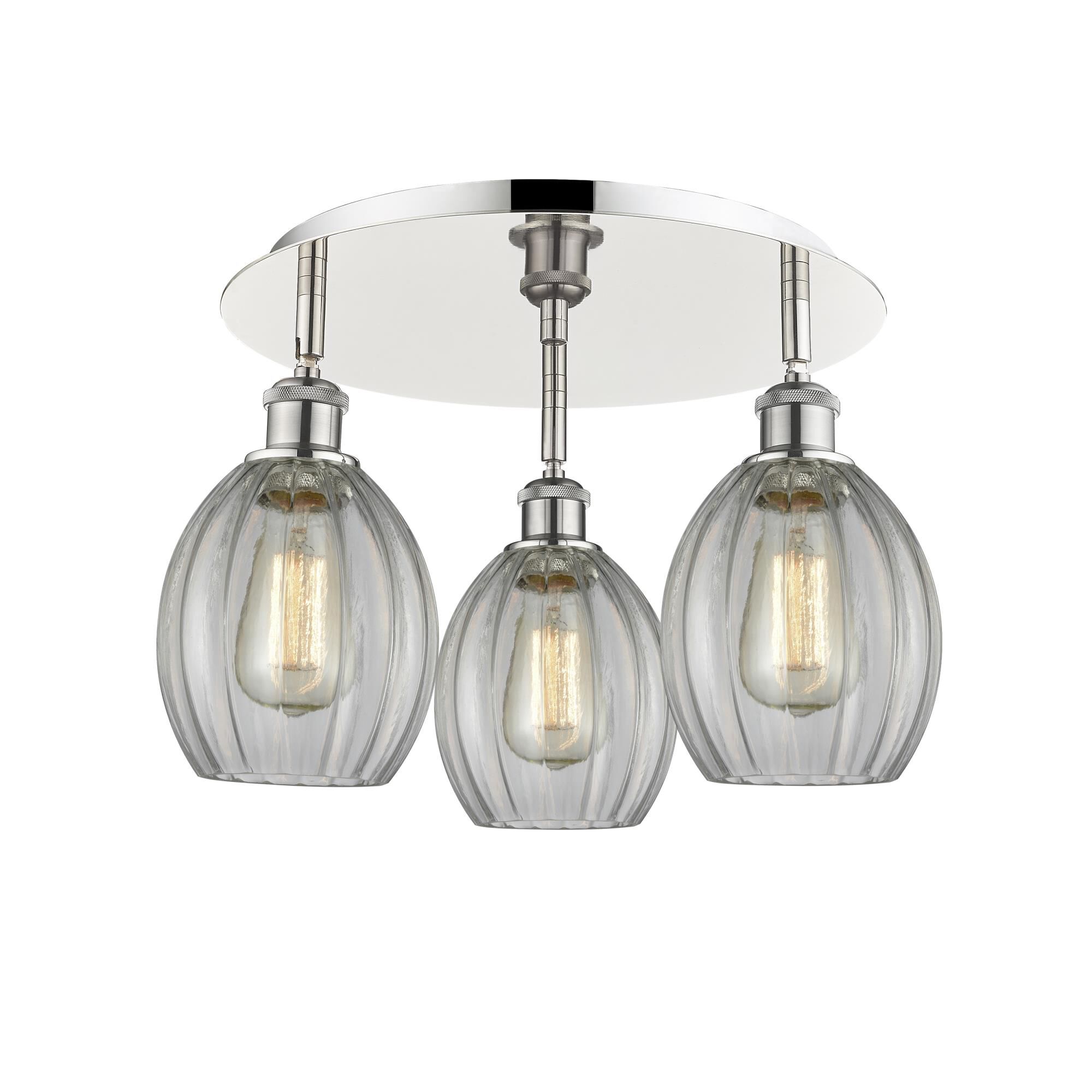 Shown in Polished Nickel finish and Clear glass