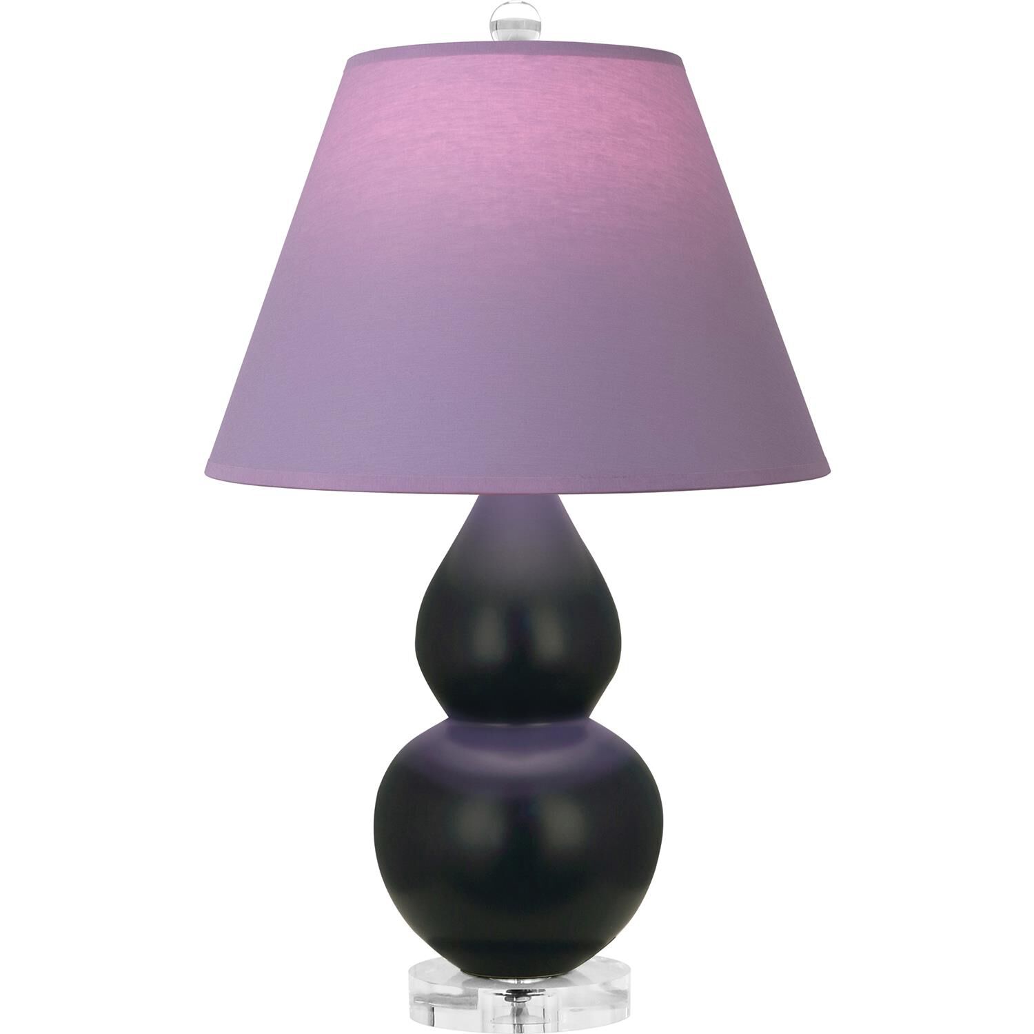 Shown in Matte Obsidian finish and Lavender and Plum shade and Lucite accent