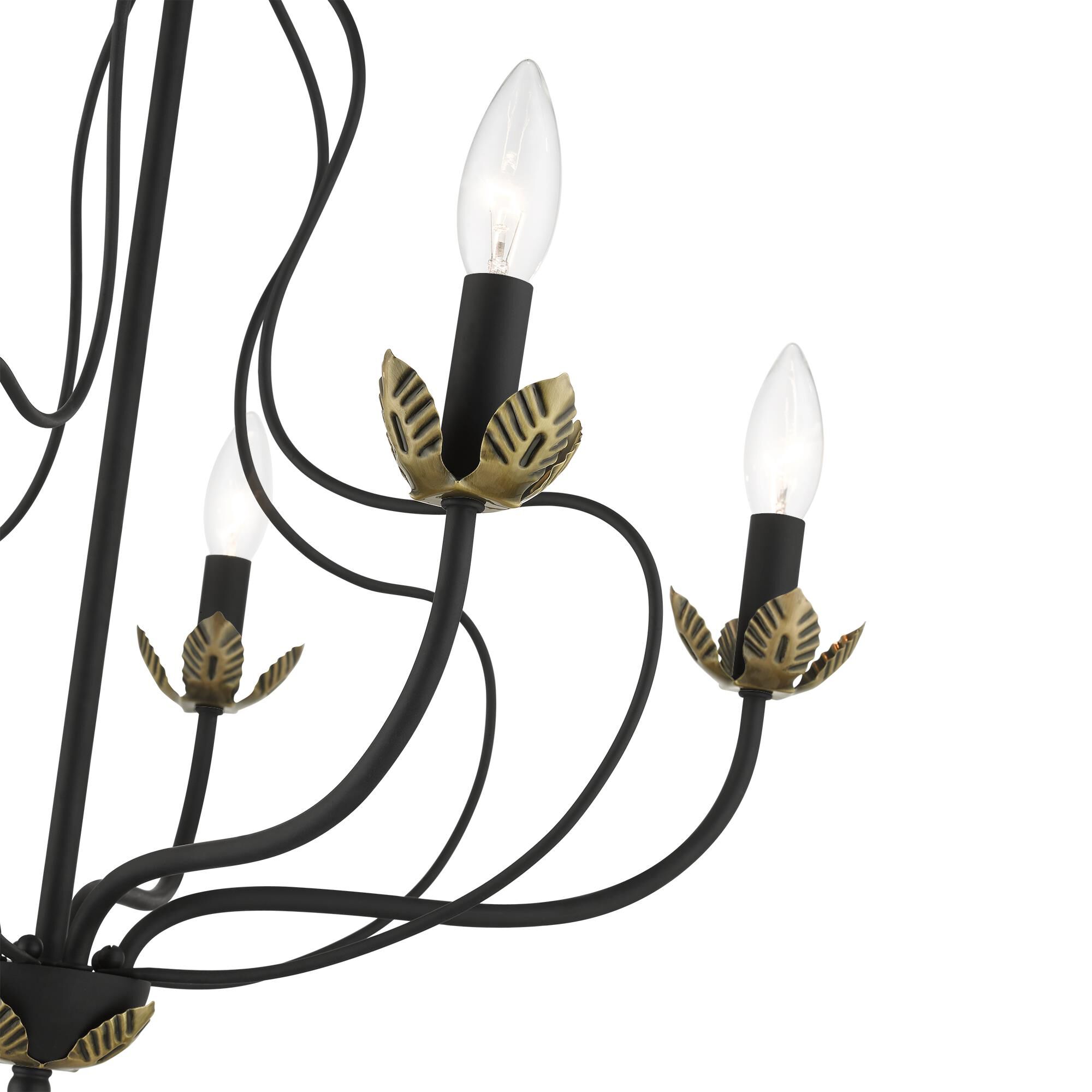 Shown in Black with Antique Brass Accents finish