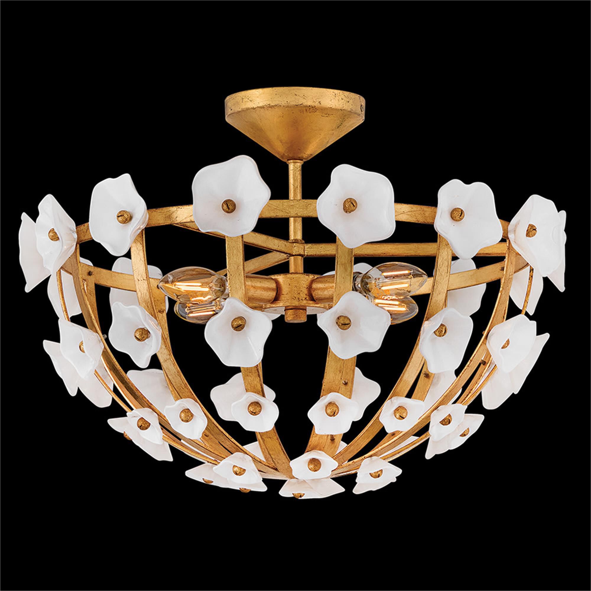 Azalea 20 Inch 4 Light Semi Flush Mount,