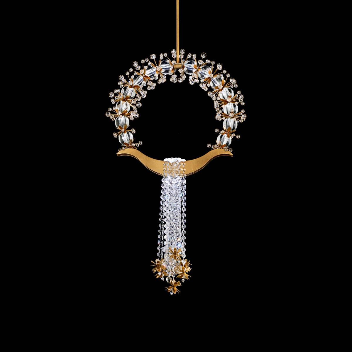 Shown in Heirloom Gold finish and Radiance crystal and Crystal glass