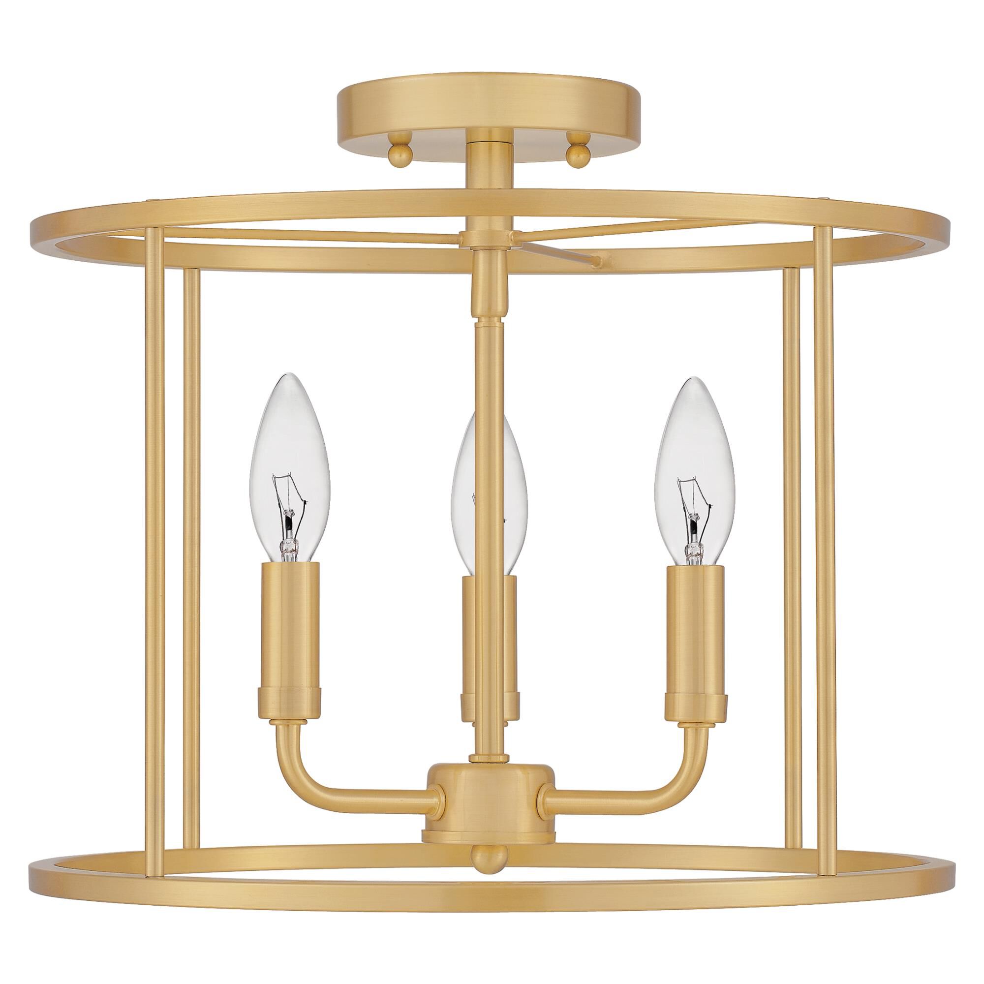 Abner 14 Inch 3 Light Semi Flush Mount by Quoizel