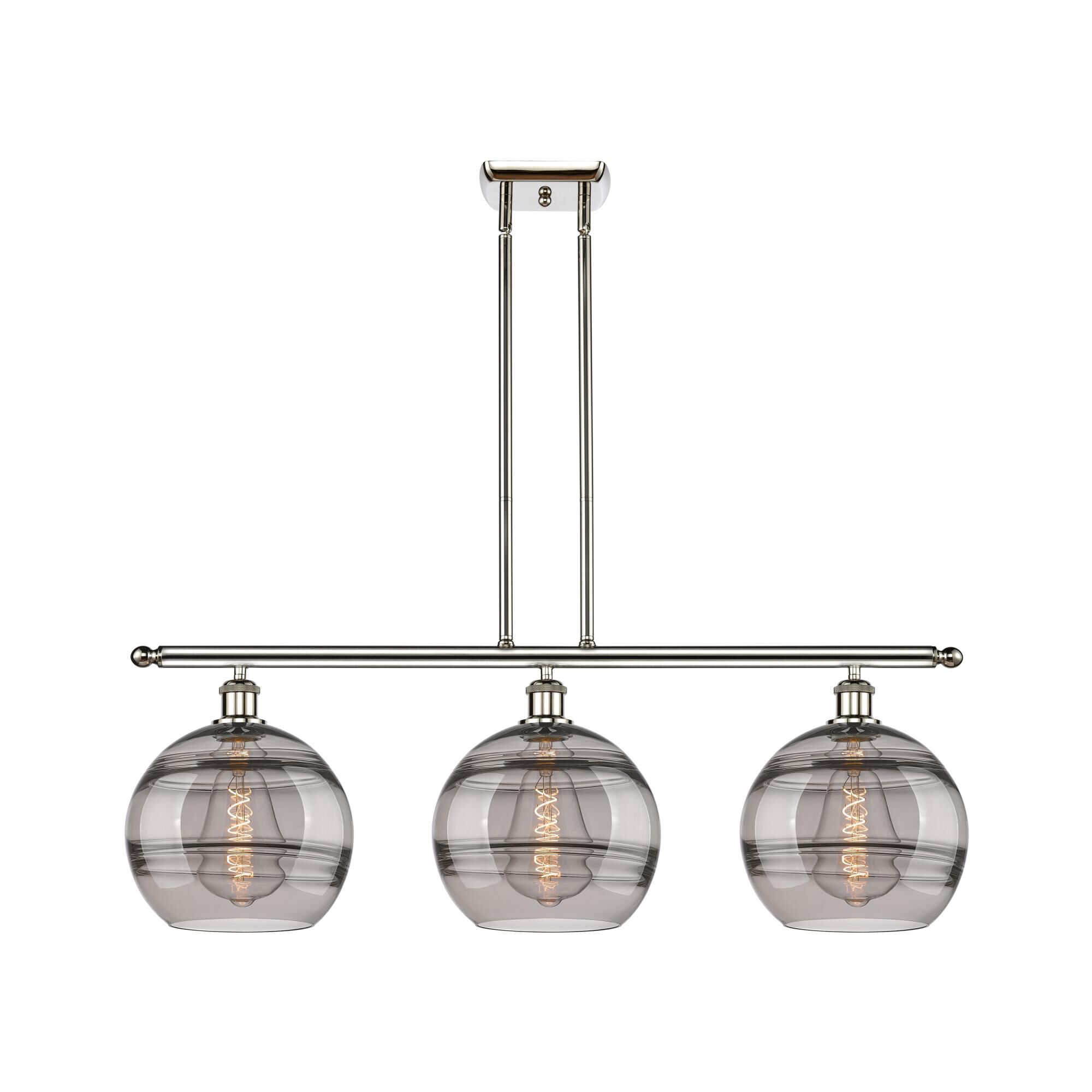 Shown in Polished Nickel finish and Light Smoke glass