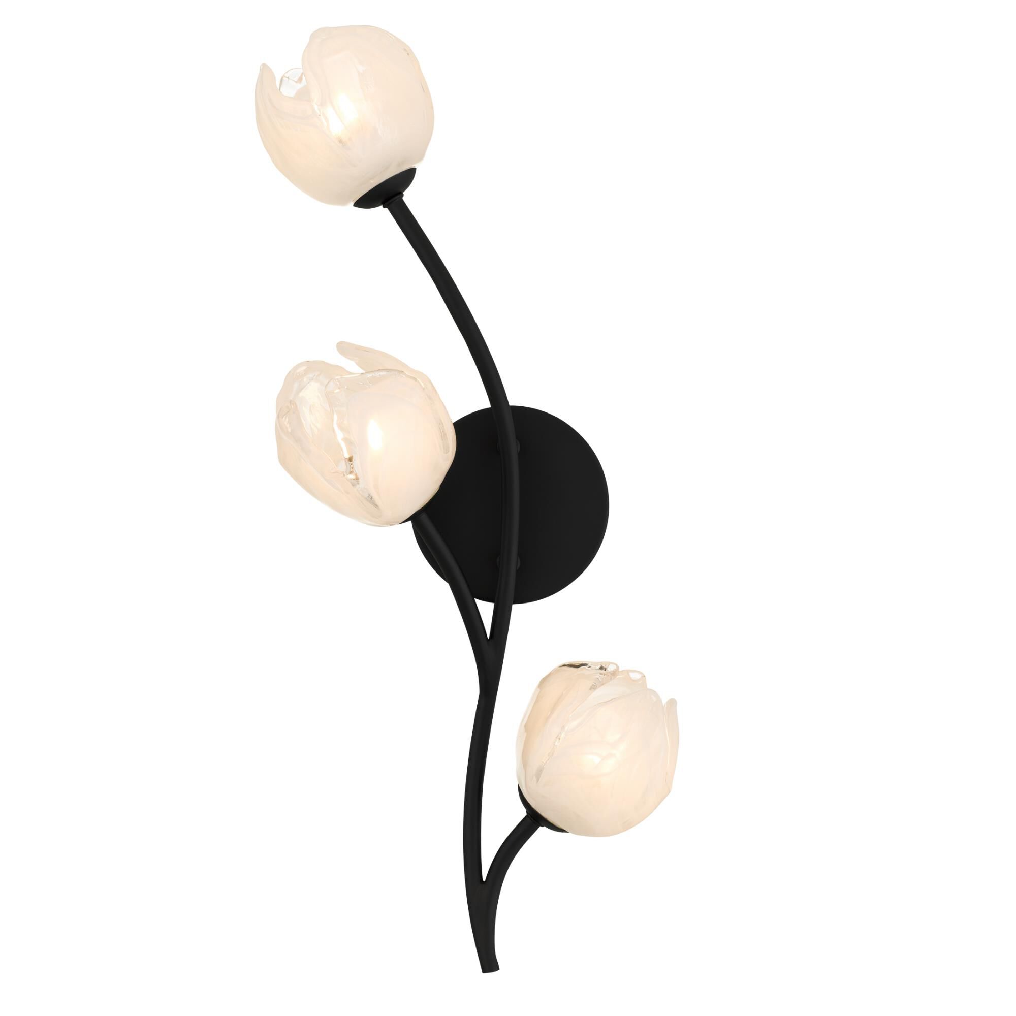 Shown in Matte Black finish and White Swirl Glass shade