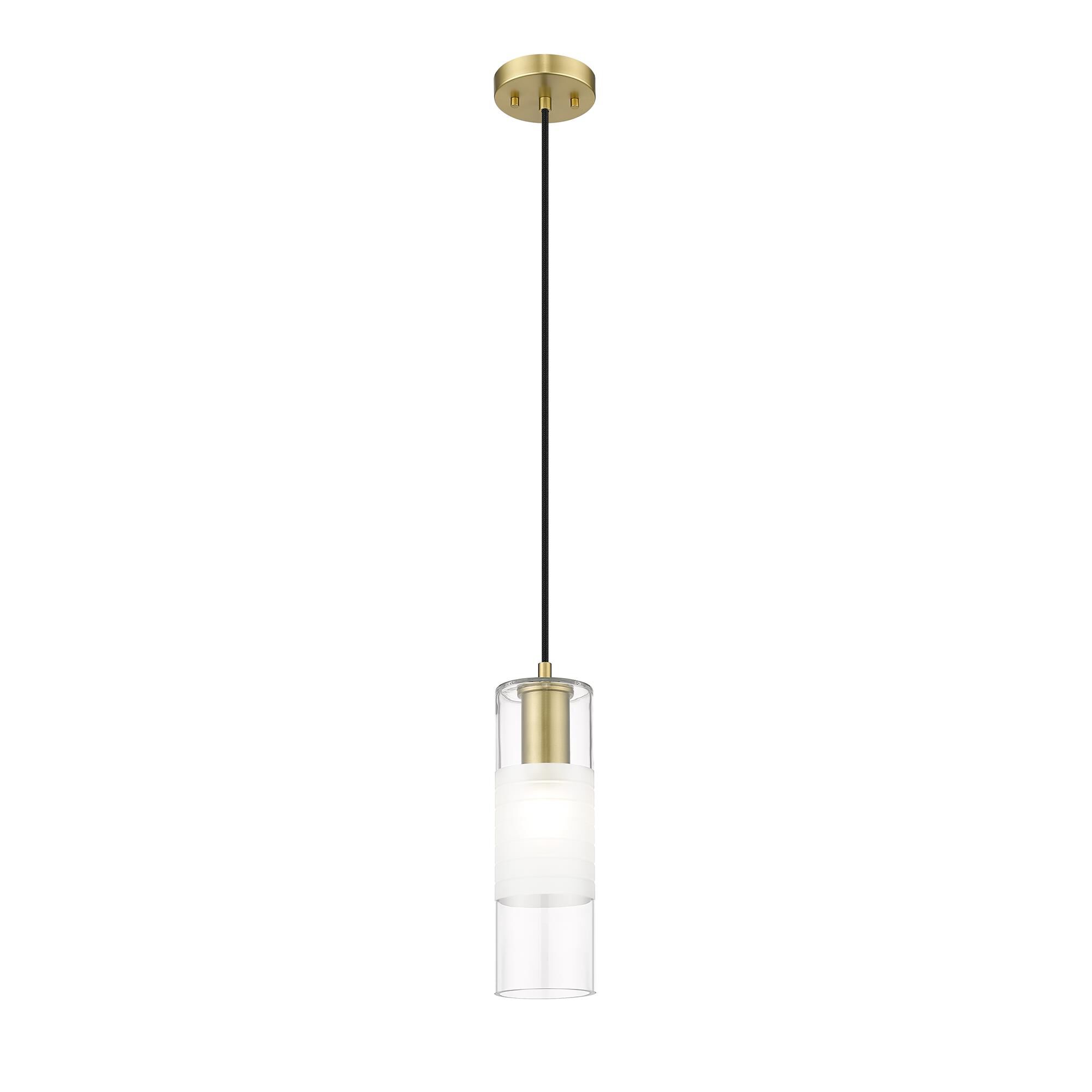 Shown in Modern Gold finish and Clear+frosted glass and Clear+frosted shade