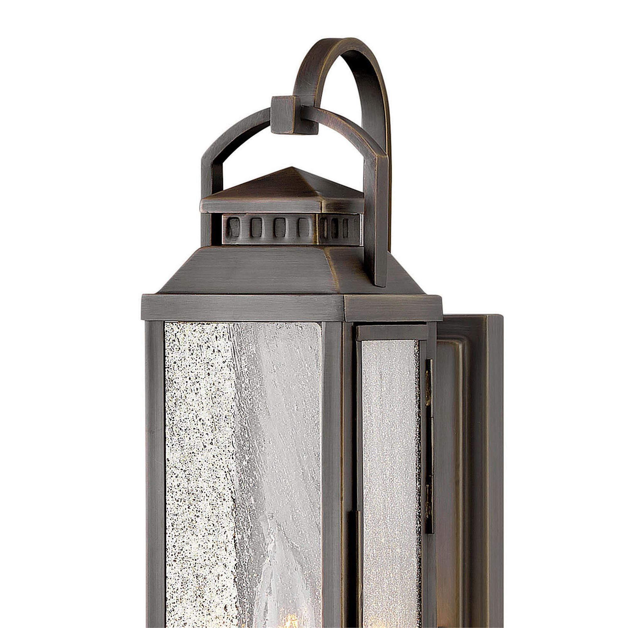 Shown in Blackened Brass finish and Clear Seedy glass
