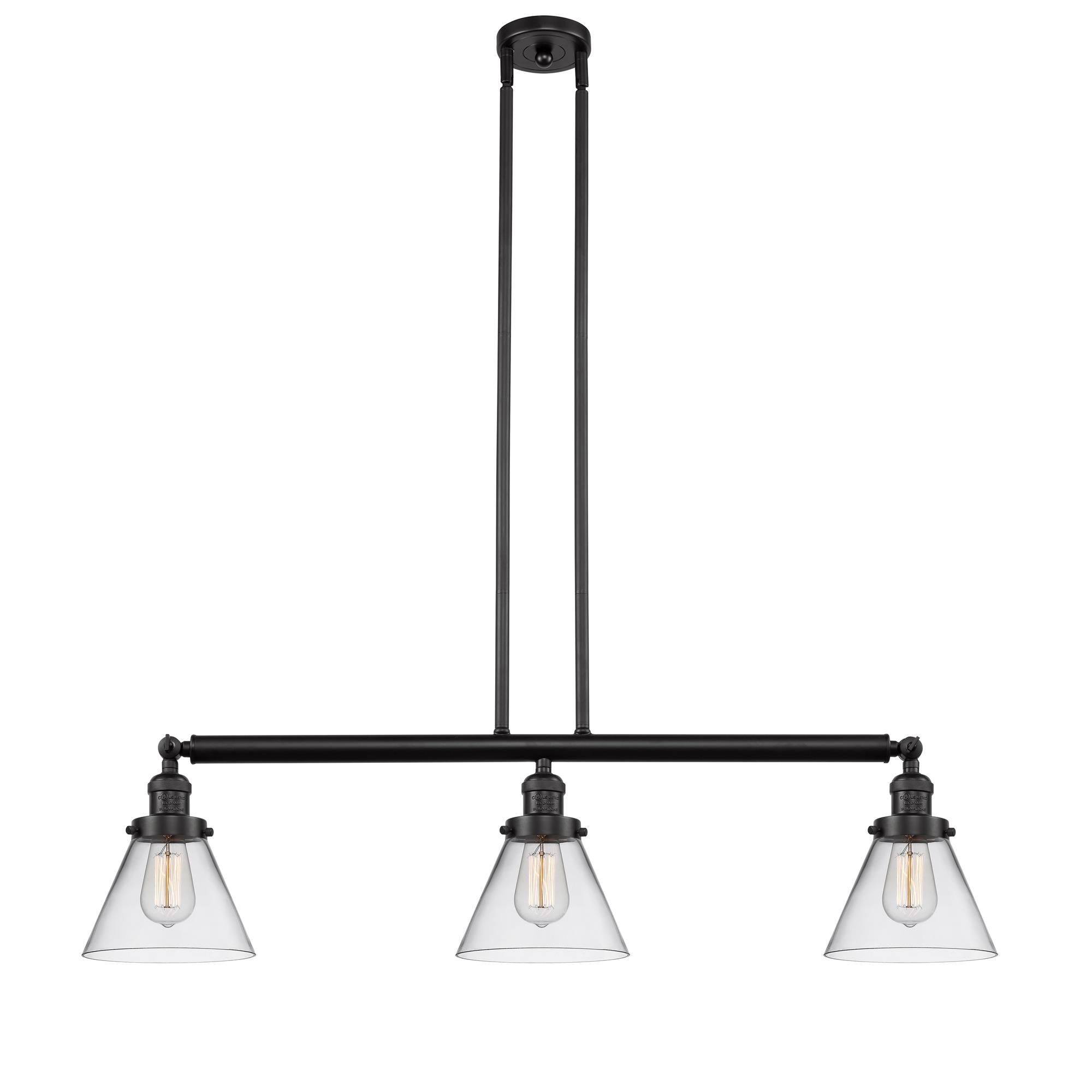 Bruno Marashlian Large Cone 36 Inch 3 Light Linear Suspension Light by Innovations Lighting