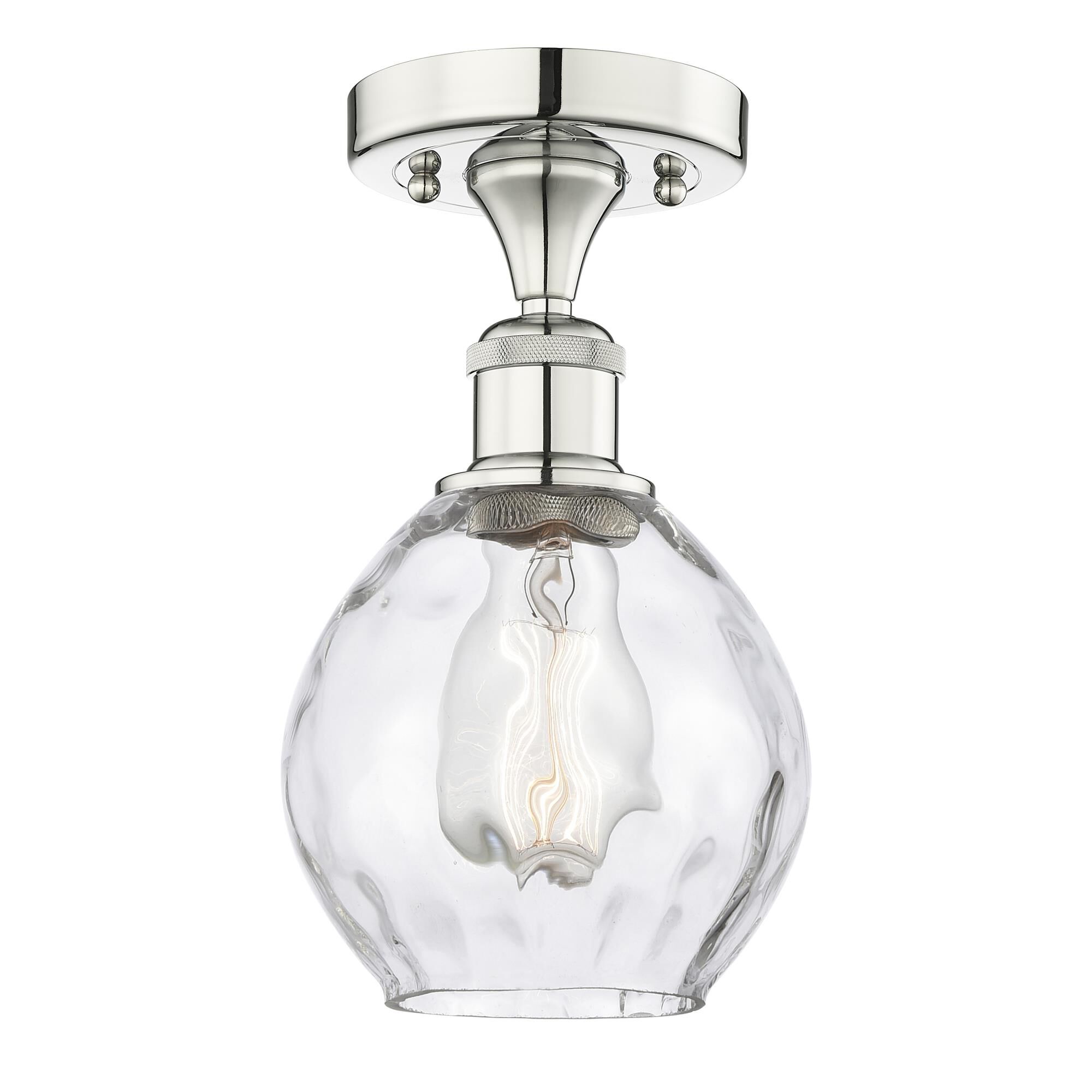 Shown in Polished Nickel finish and Clear glass