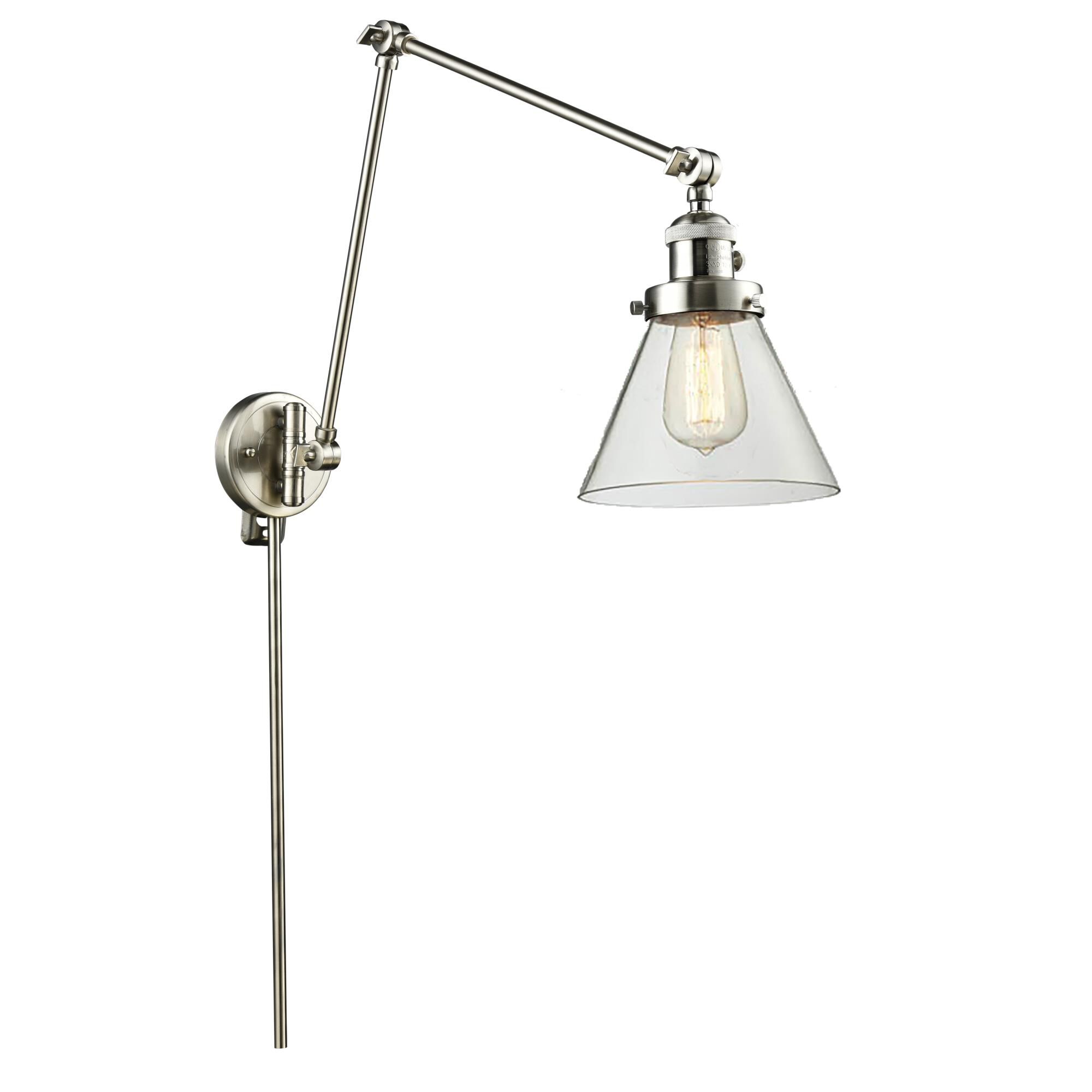 Bruno Marashlian Large Cone Wall Swing Lamp by Innovations Lighting