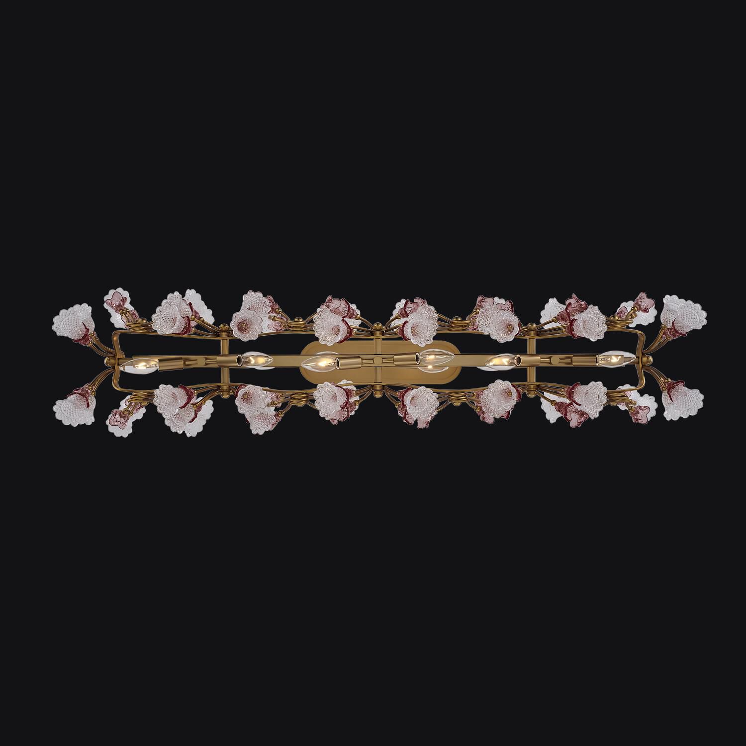 Shown in Antique Brass finish and Vintage Rose crystal