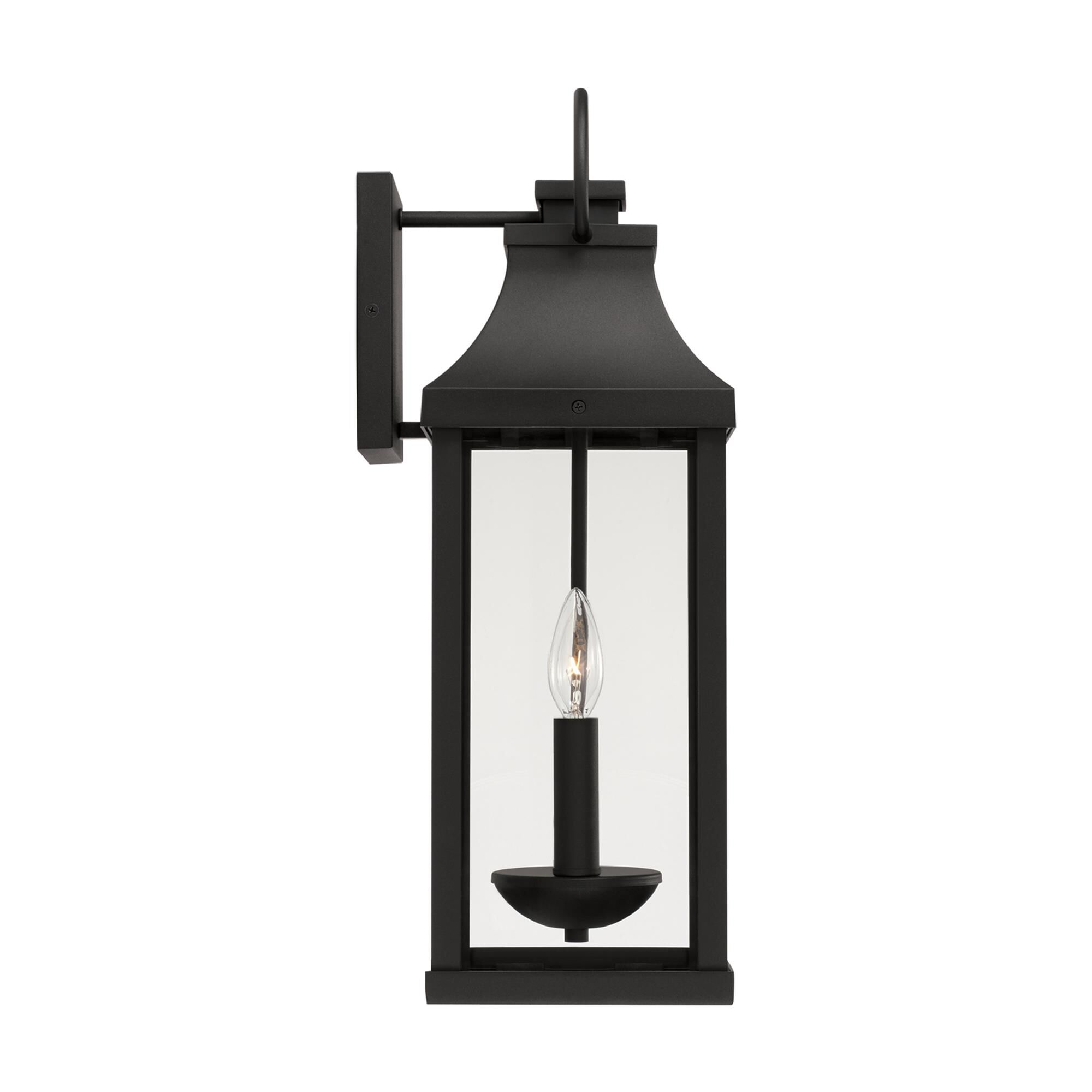 Shown in Black finish and Clear glass
