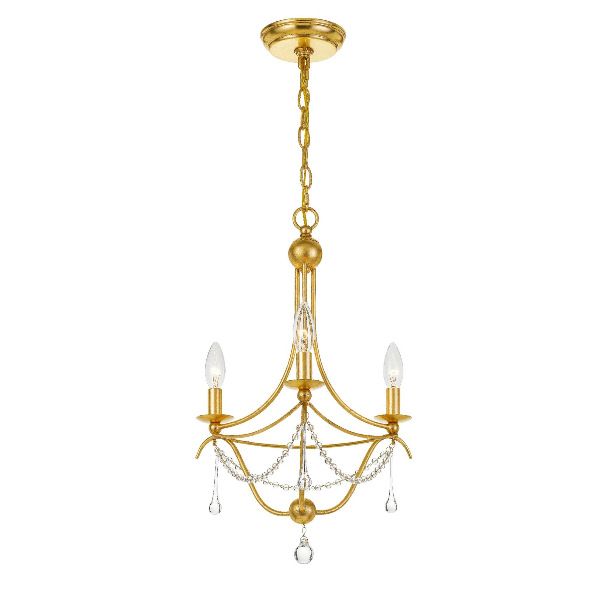 Shown in Antique Gold finish and Clear Glass Beads crystal