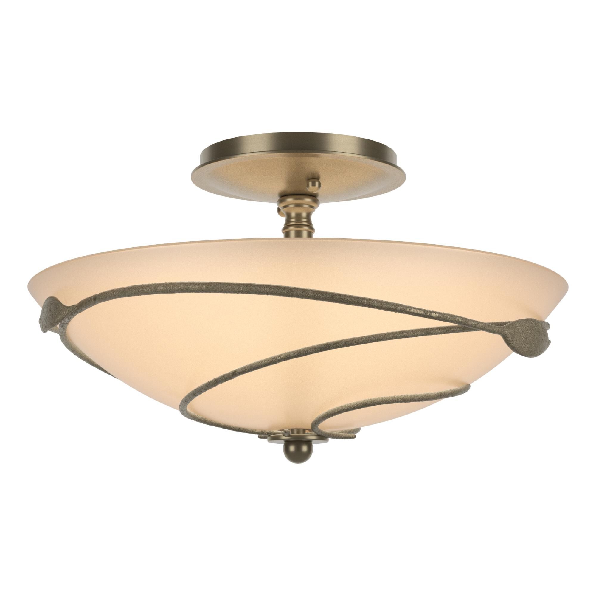 Forged Leaves 13 Inch 2 Light Semi Flush Mount by Hubbardton Forge