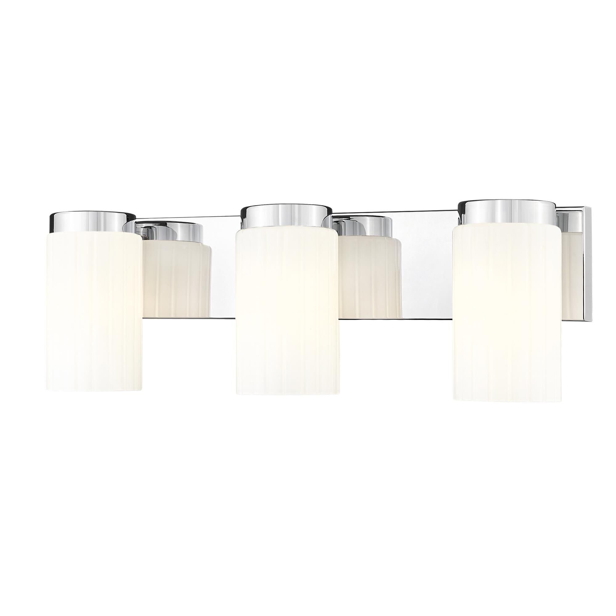 Shown in Chrome finish and Matte Opal glass and Matte Opal shade