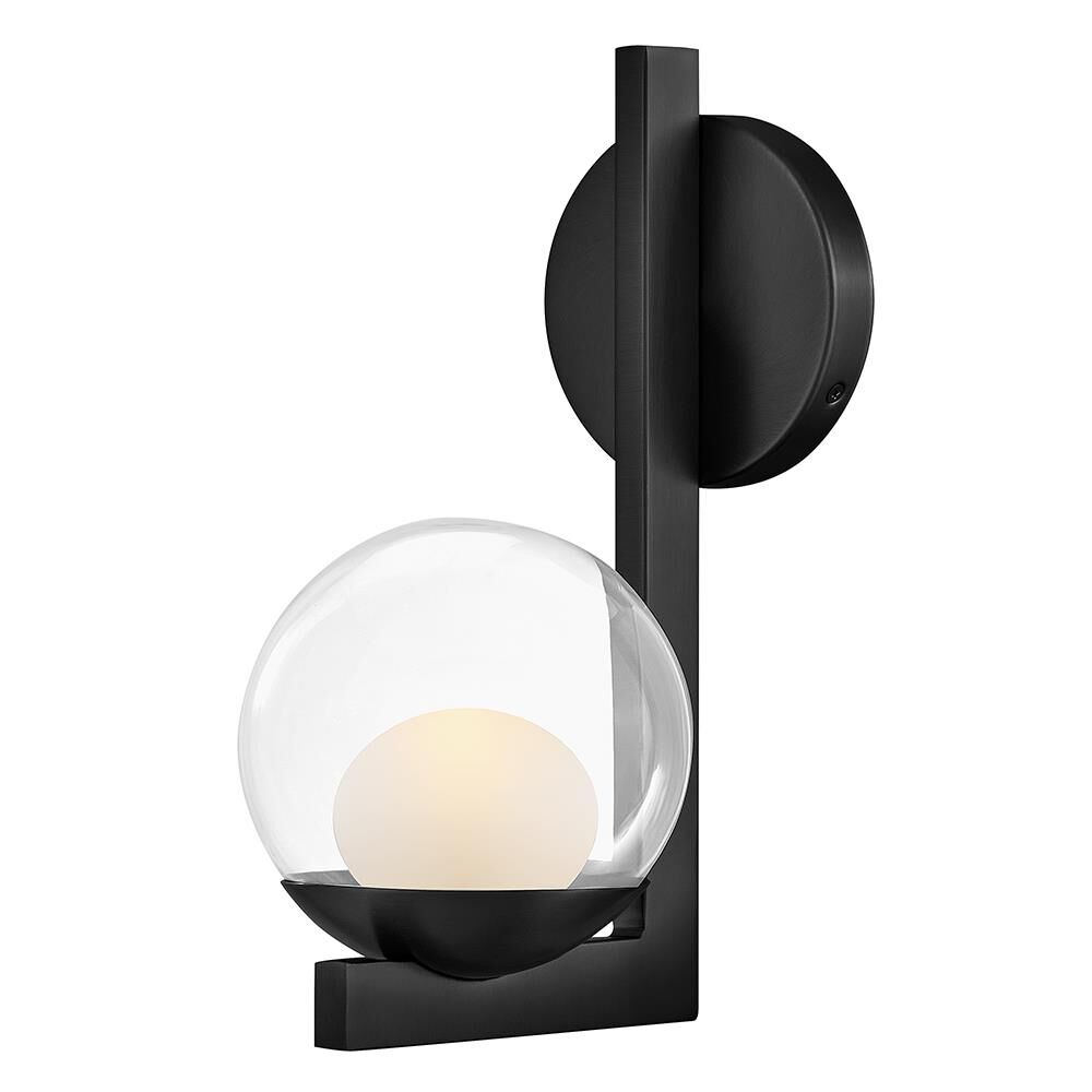 Shown in Black finish and Clear Dome glass