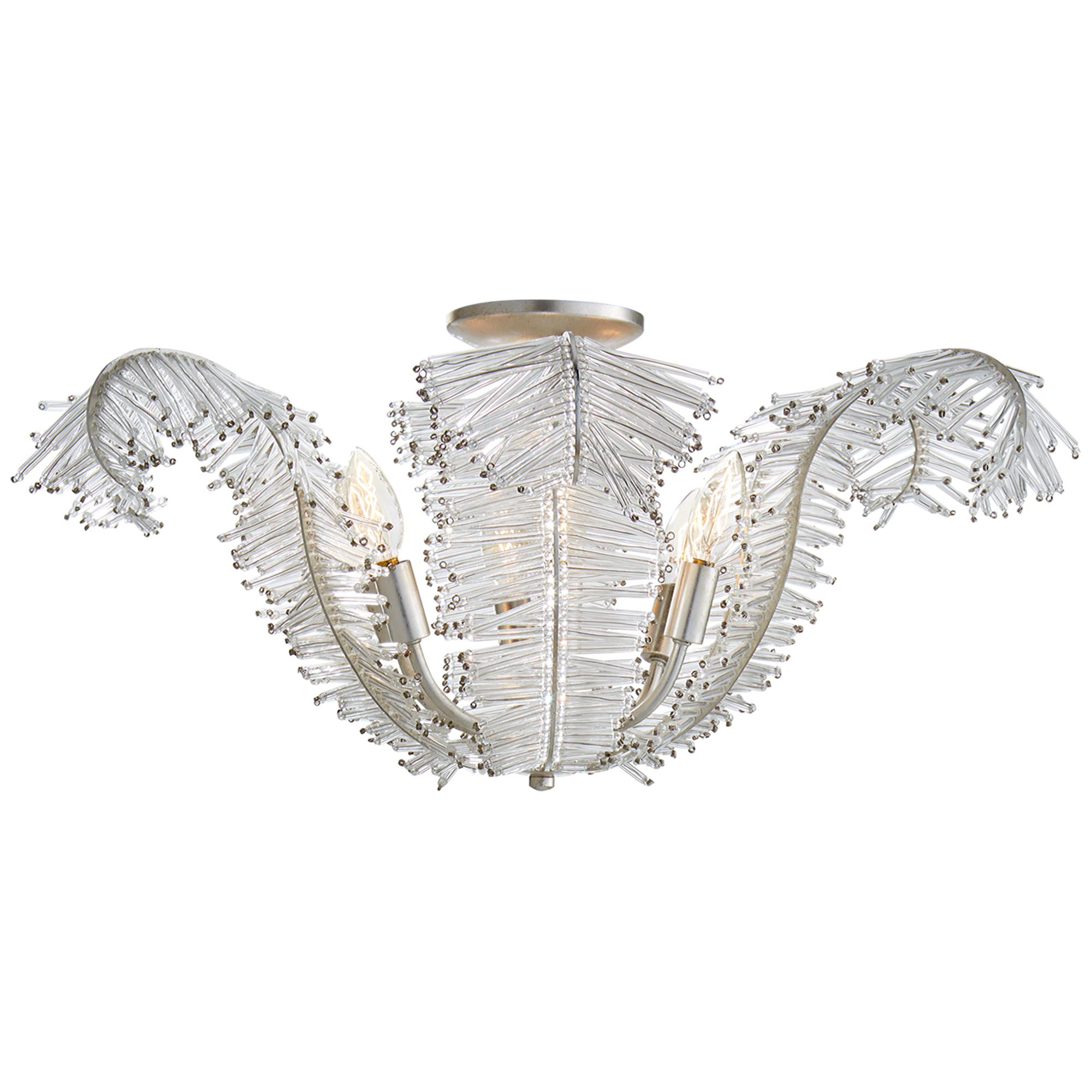 Shown in Burnished Silver Leaf finish and Clear glass