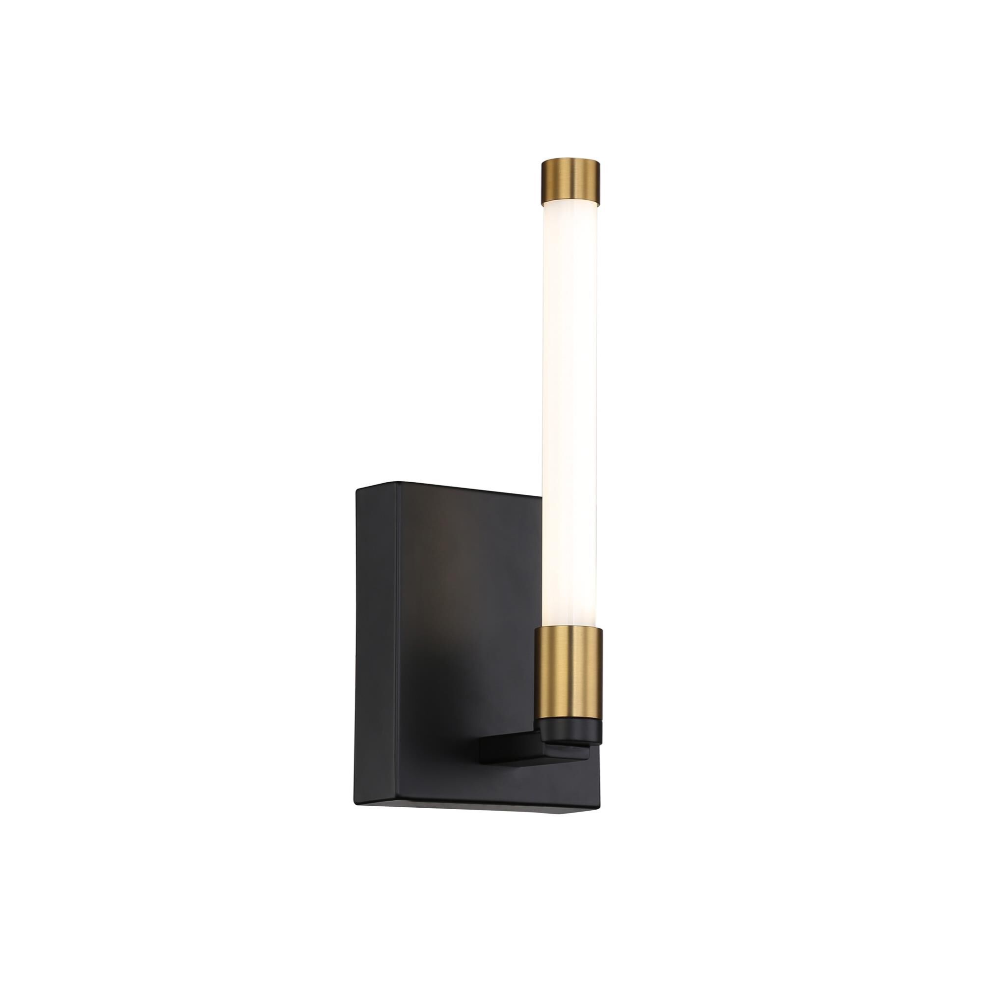 Shown in Matte Black & Brass finish and Glass+acrylic shade