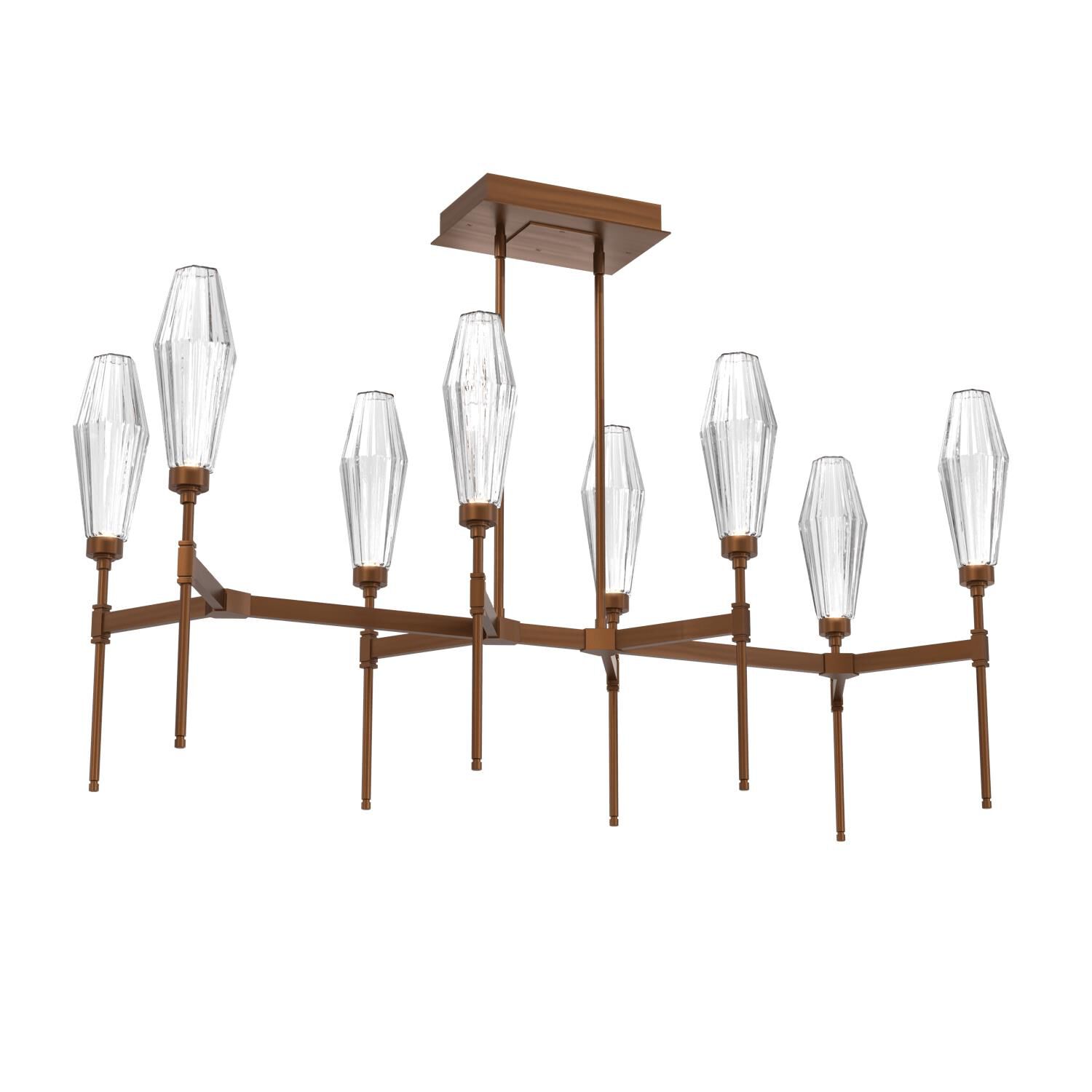 Shown in Burnished Brass finish and Clear glass