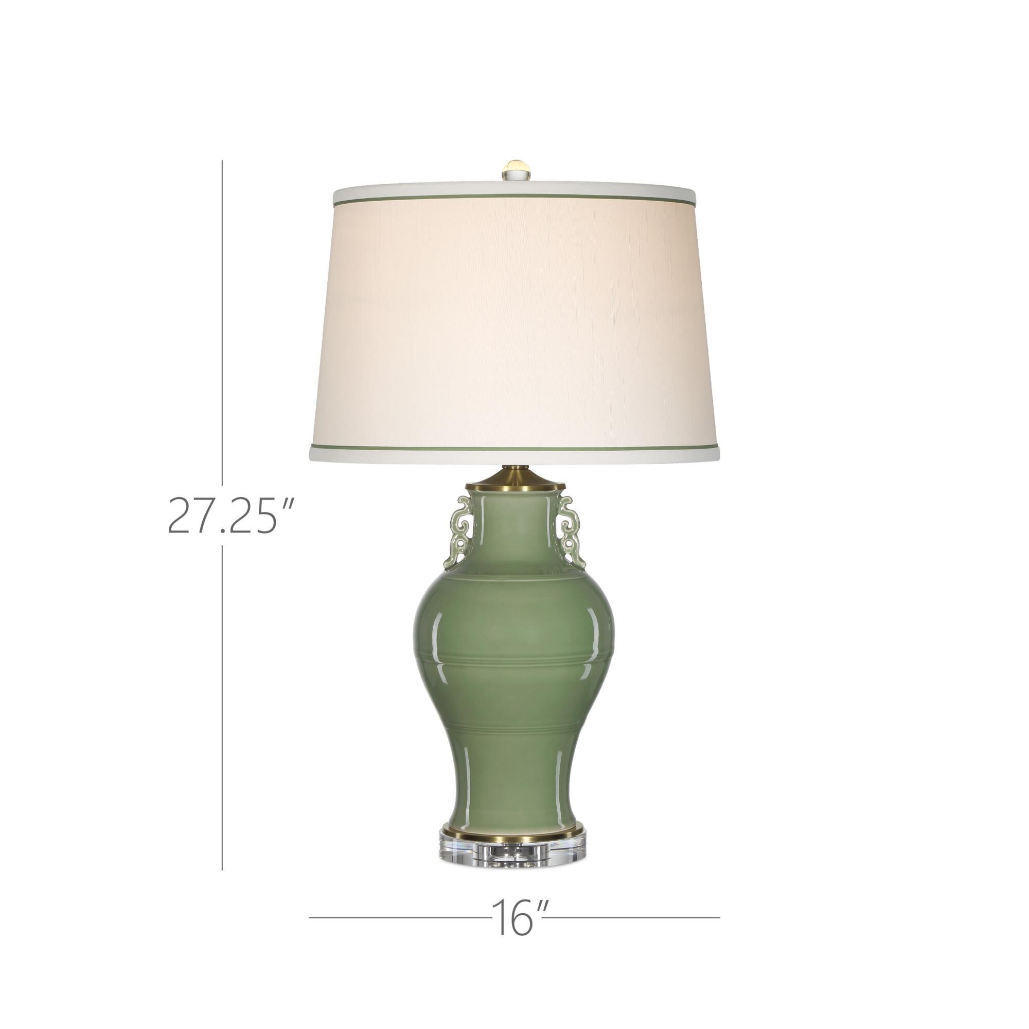 Shown in Green and Clear finish and Off-White Polyester/Single Fold/Green Trim shade
