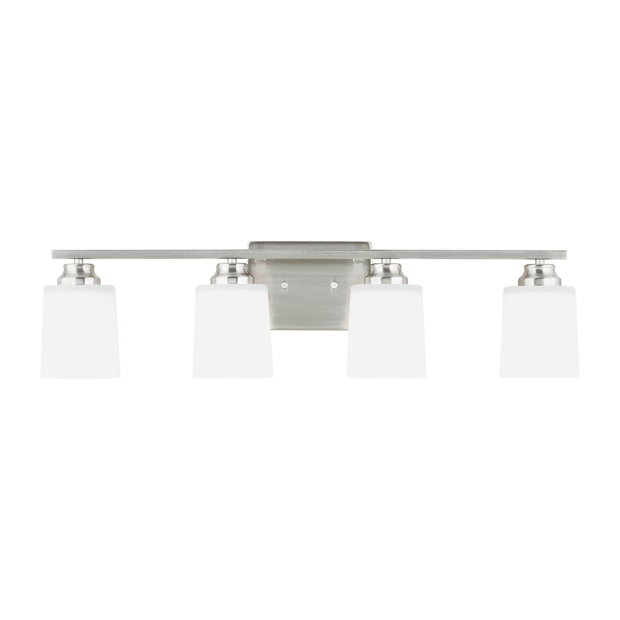 Shown in Brushed Nickel finish and Etched / White Inside Glass s shade