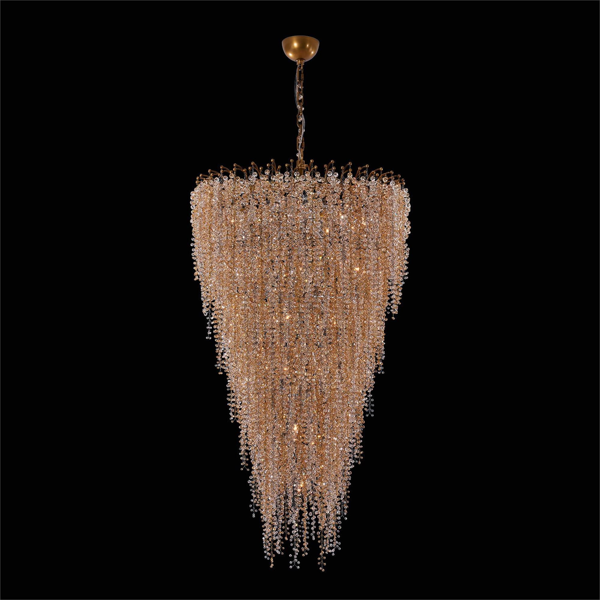 Shown in True Brass finish and Champagne Gold and Clear crystal