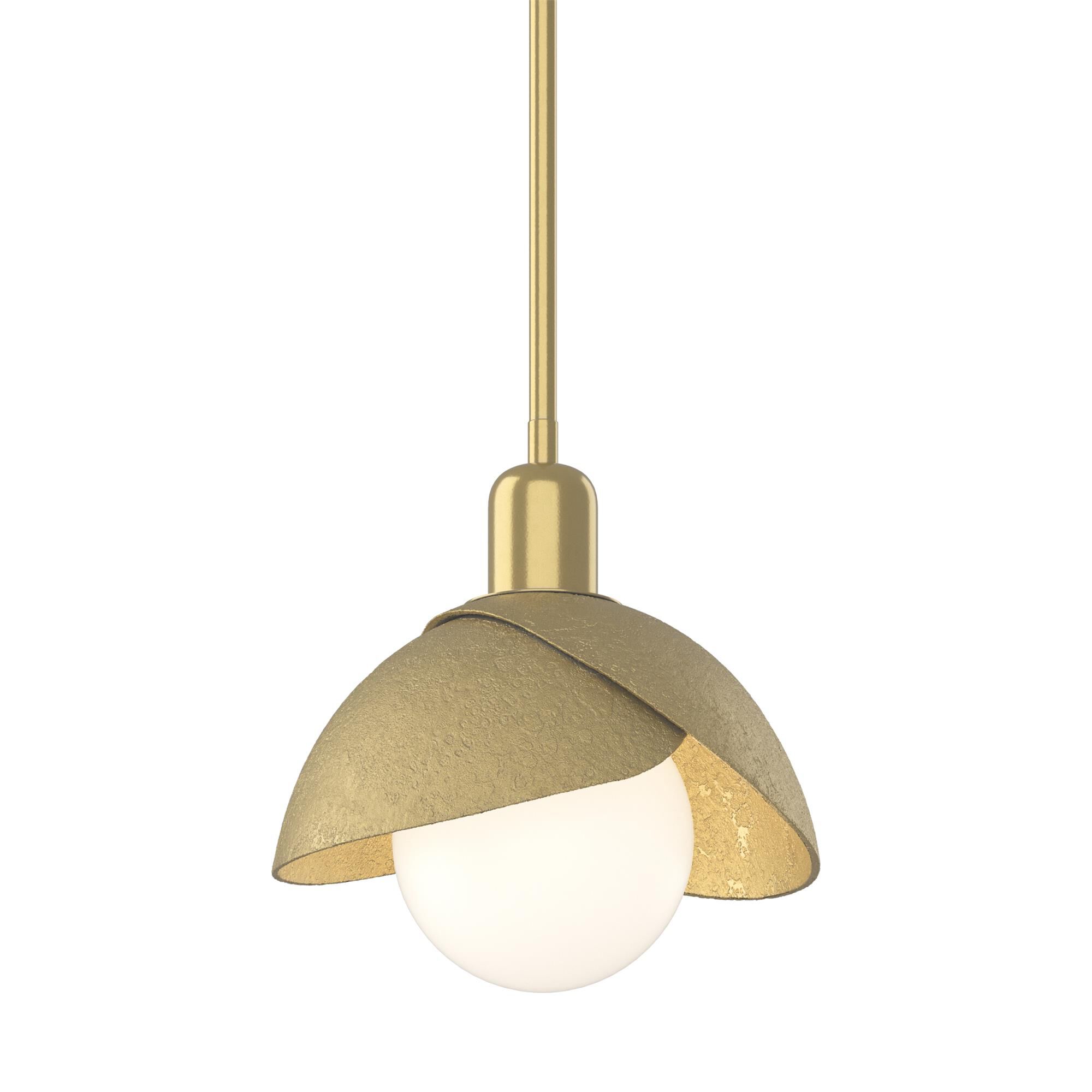 Shown in Modern Brass finish and White glass and White Glass shade