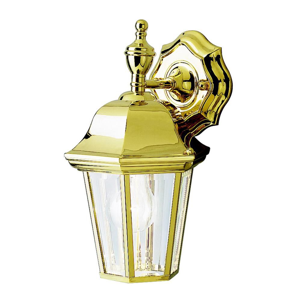 Shown in Polished Brass finish and Clear Beveled glass 