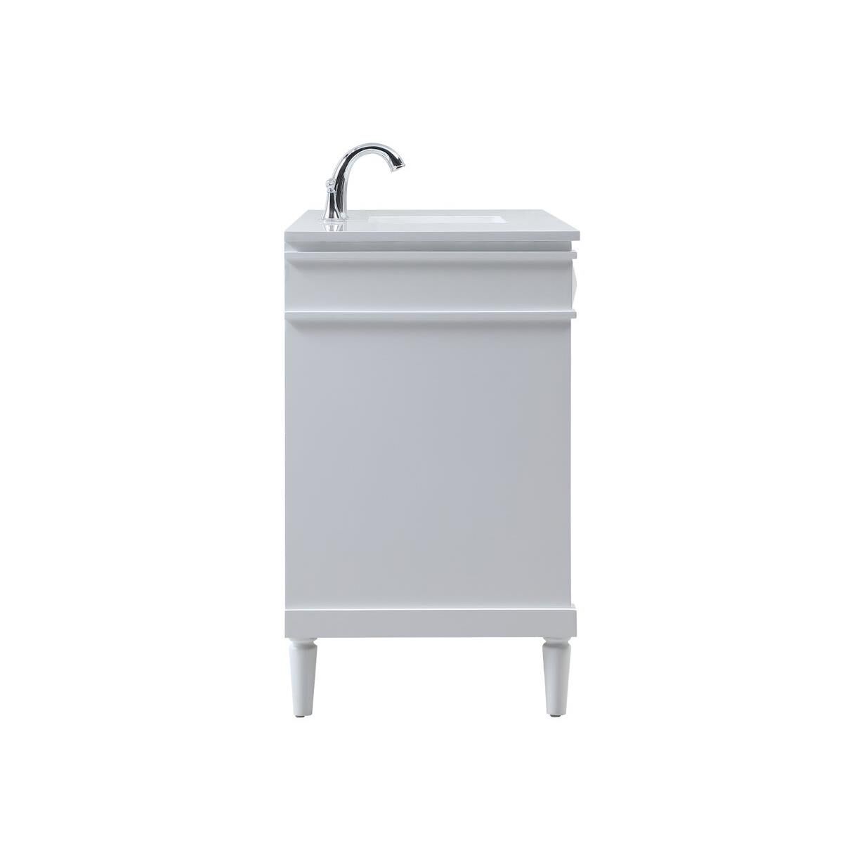 Shown in White finish and No Backsplash accent