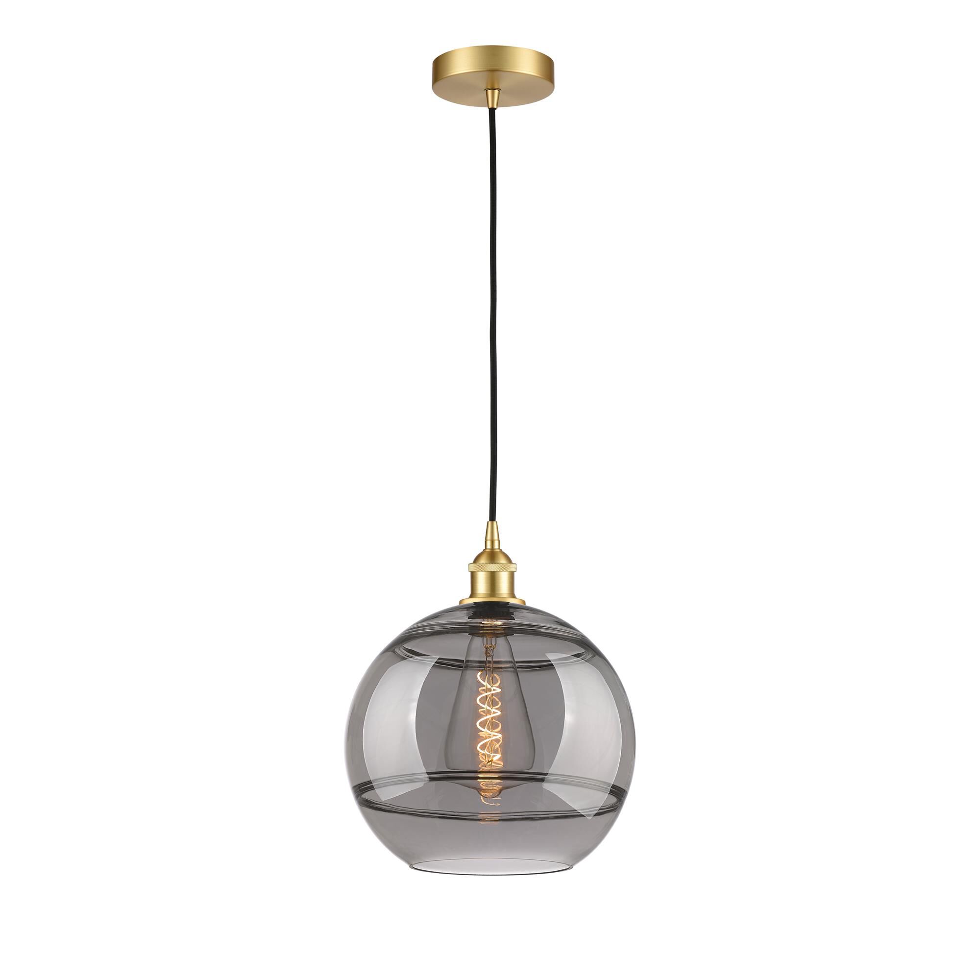 Shown in Satin Gold finish and Light Smoke glass