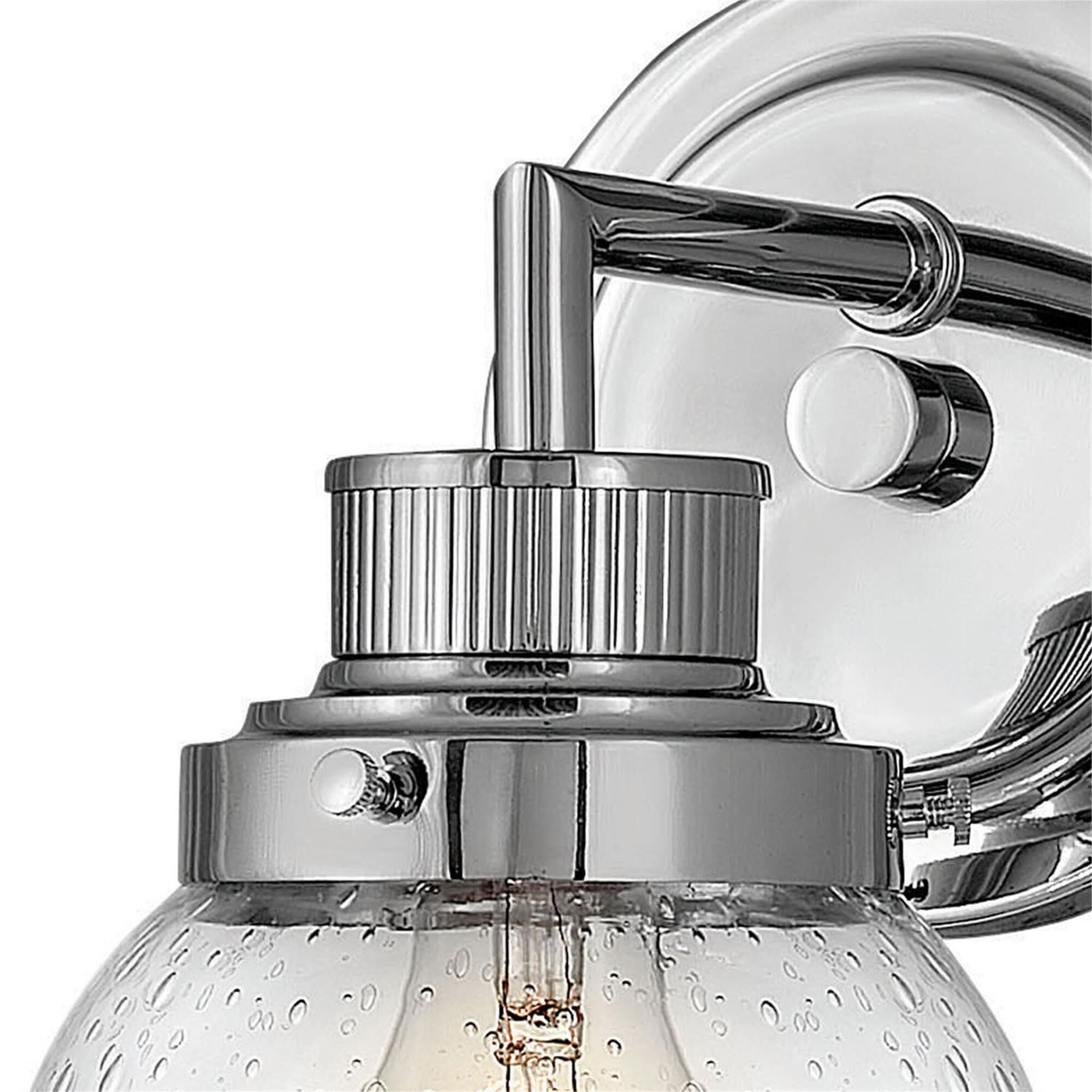 Shown in Chrome finish and Clear glass
