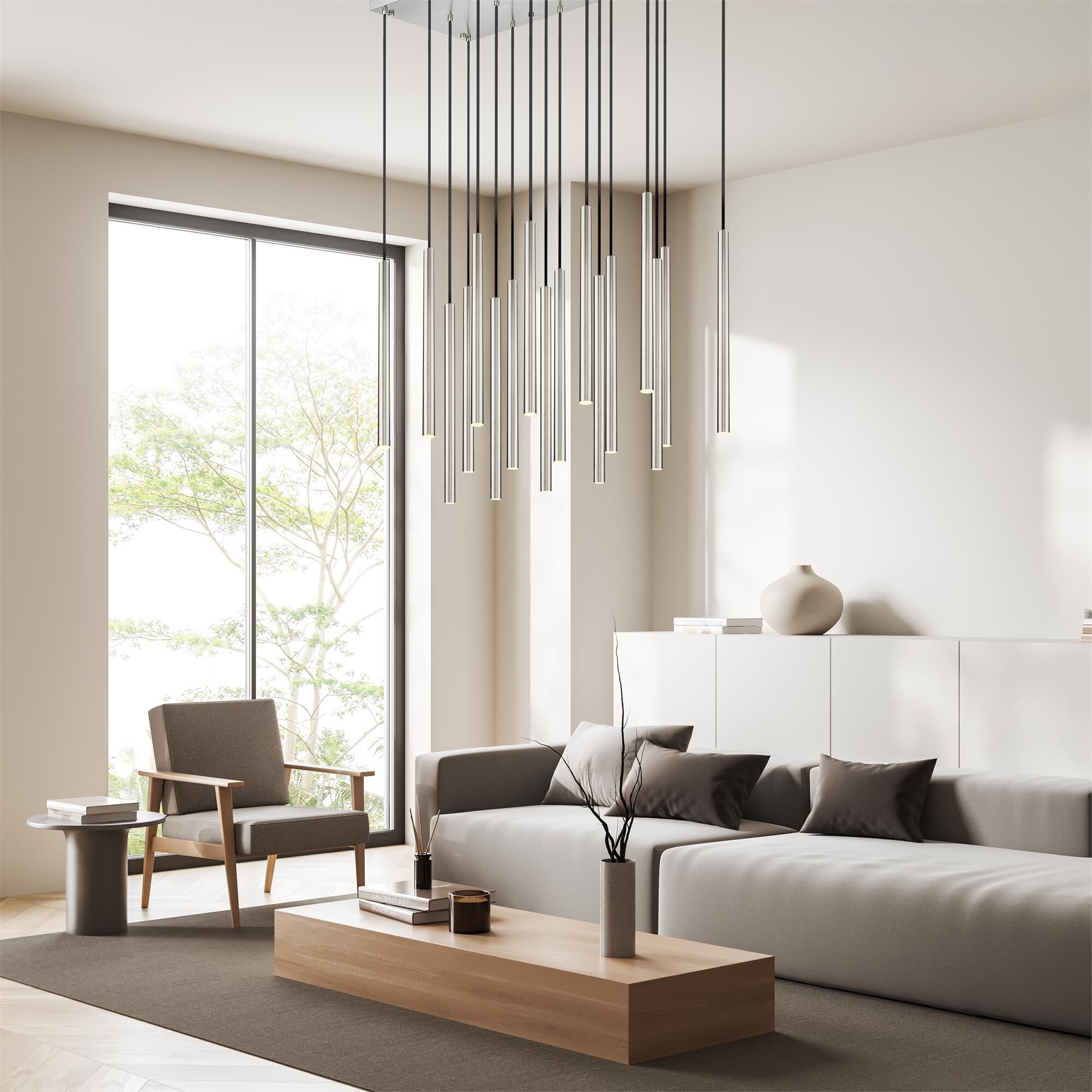 Shown in Brushed Nickel finish and Brushed Nickel glass and Brushed Nickel shade