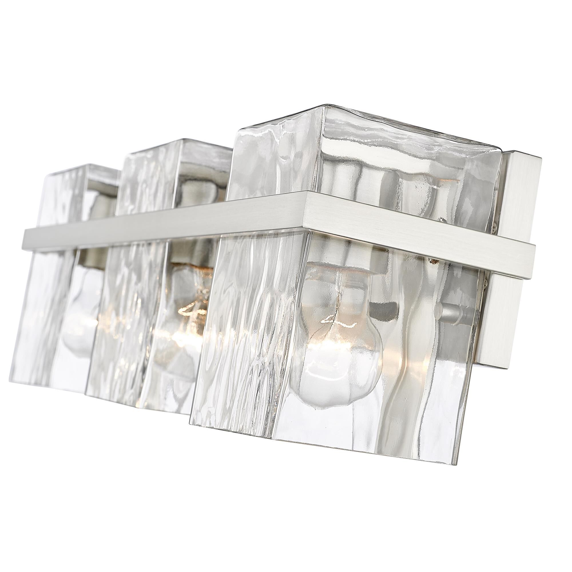 Shown in Brushed Nickel finish and Glass shade