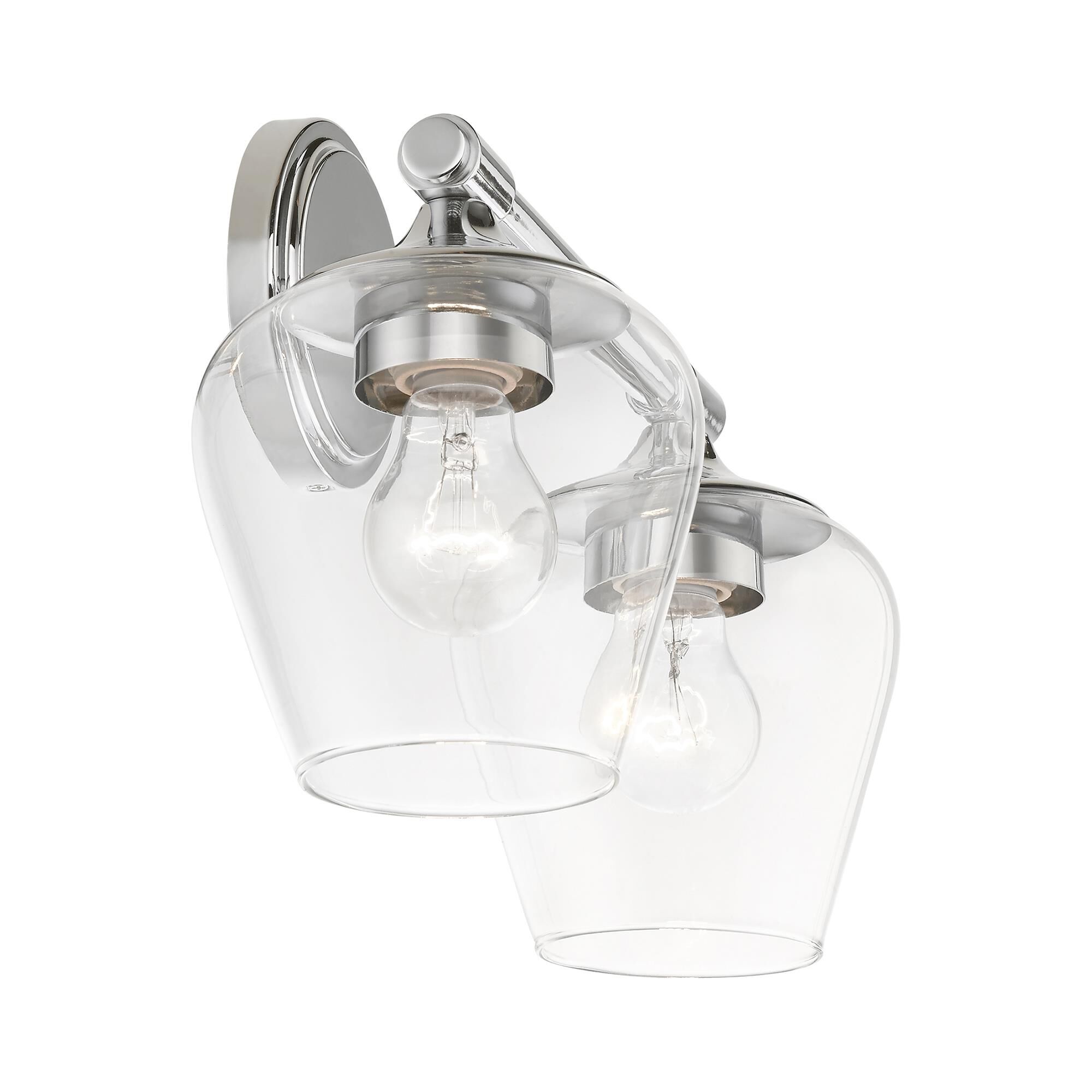 Shown in Polished Chrome finish and Clear glass