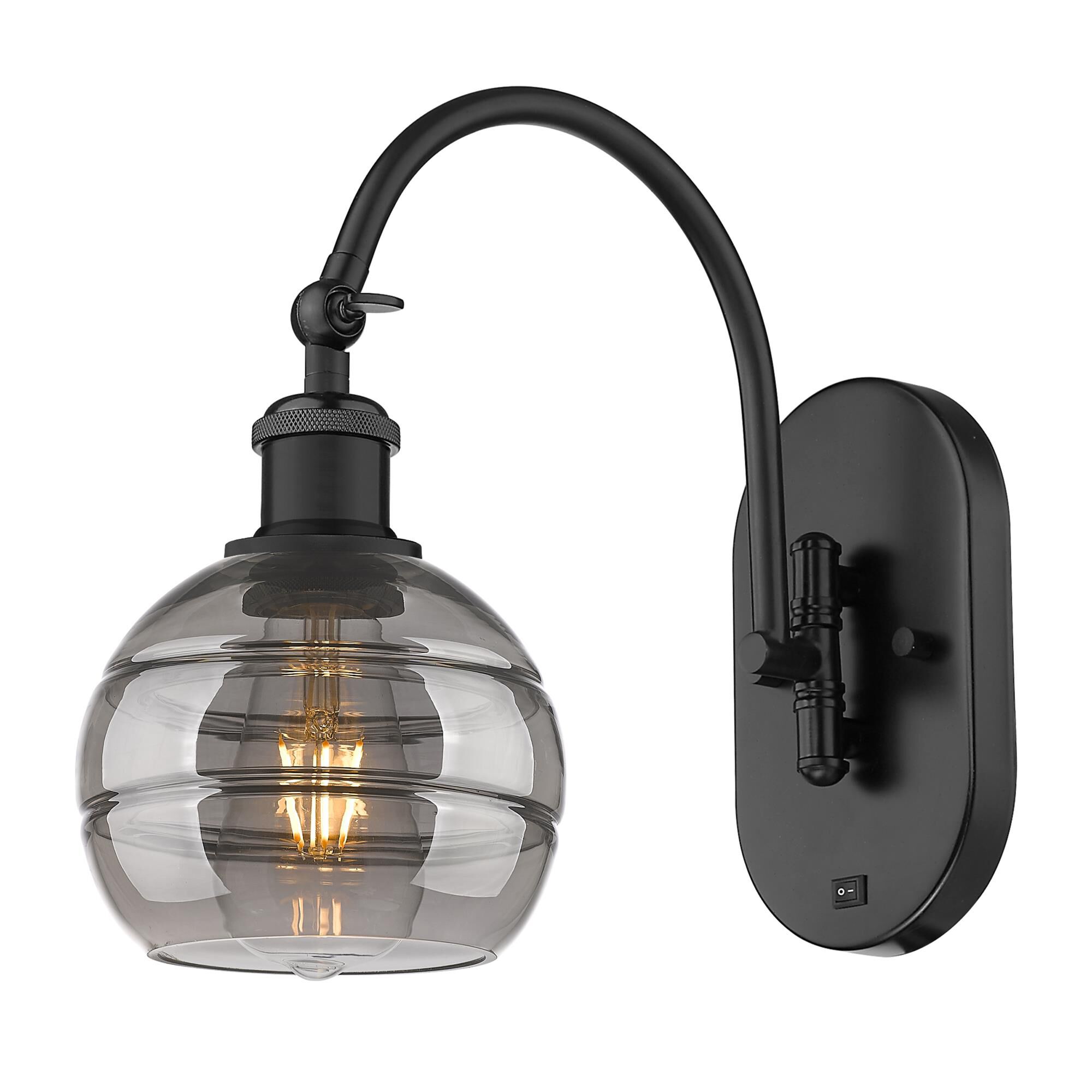 Shown in Matte Black finish and Light Smoke glass